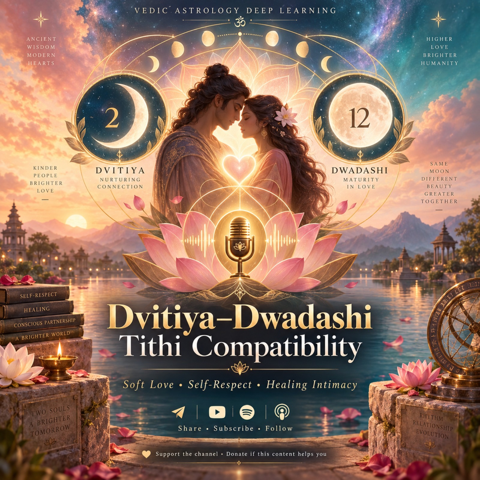 Dvitiya–Dwadashi Tithi Compatibility: Soft Love, Self-Respect & Emotional Intimacy