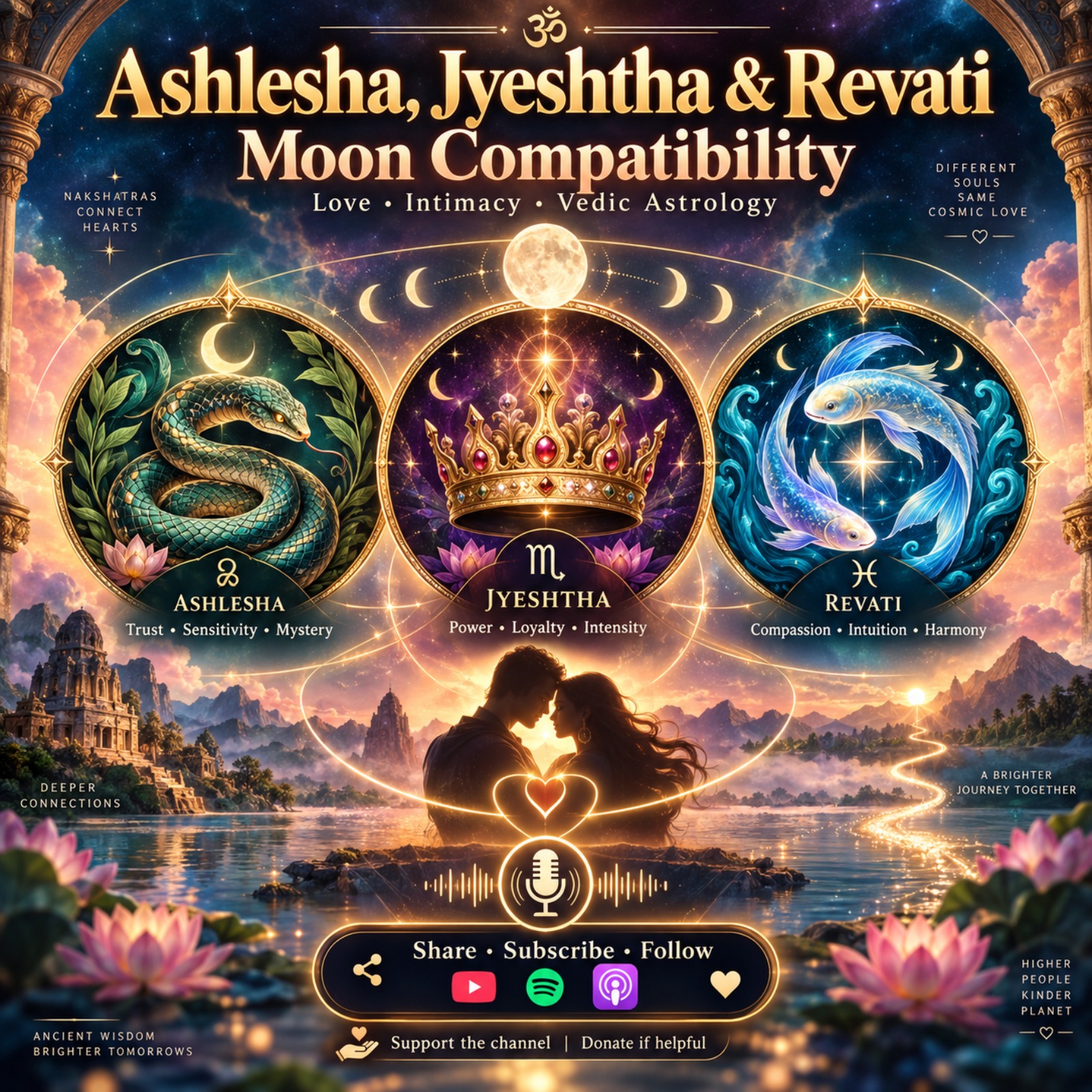 Ashlesha, Jyeshtha & Revati Moon Compatibility | Love, Intimacy & Vedic Astrology