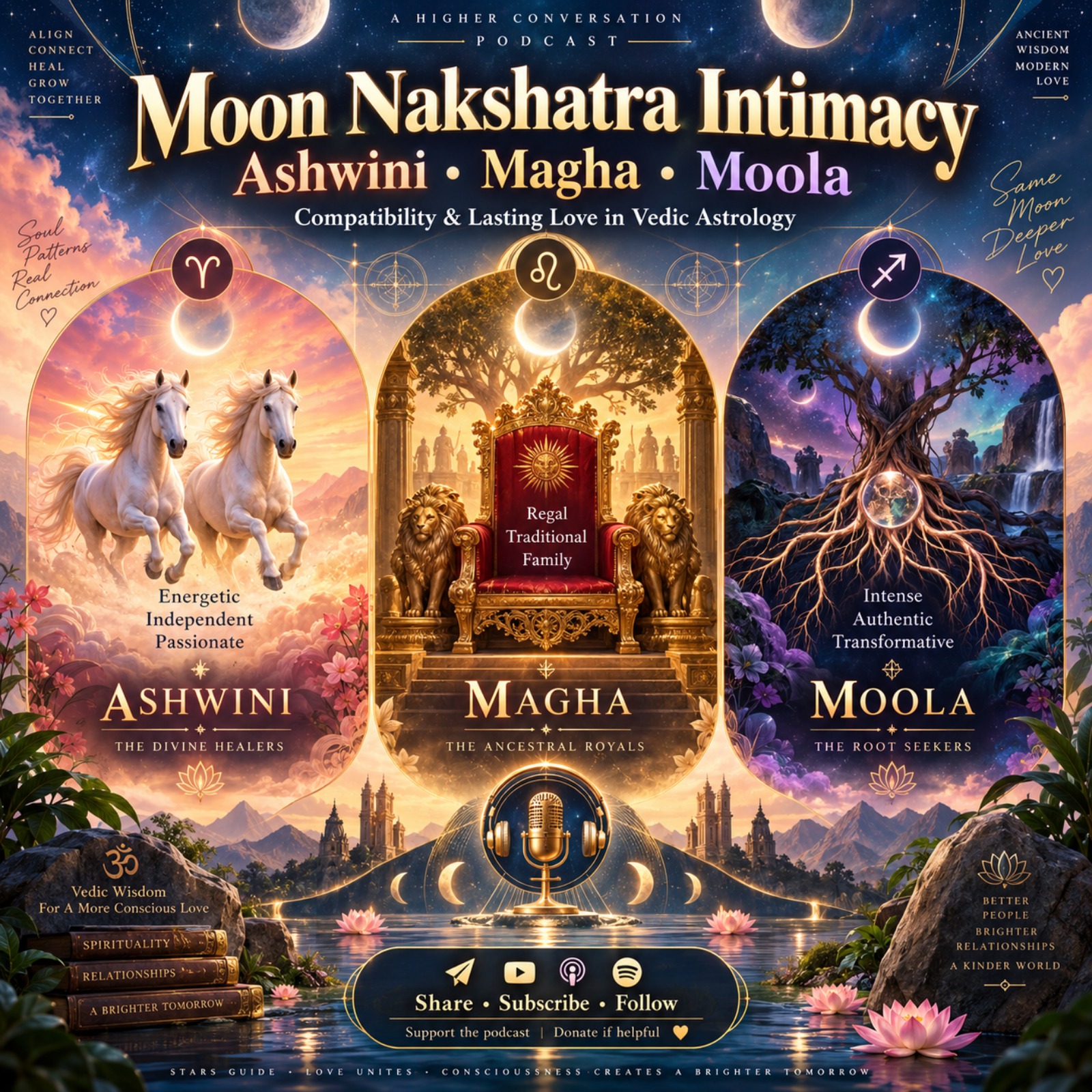 Moon Nakshatra Intimacy: Ashwini, Magha & Moola Compatibility | Vedic Astrology