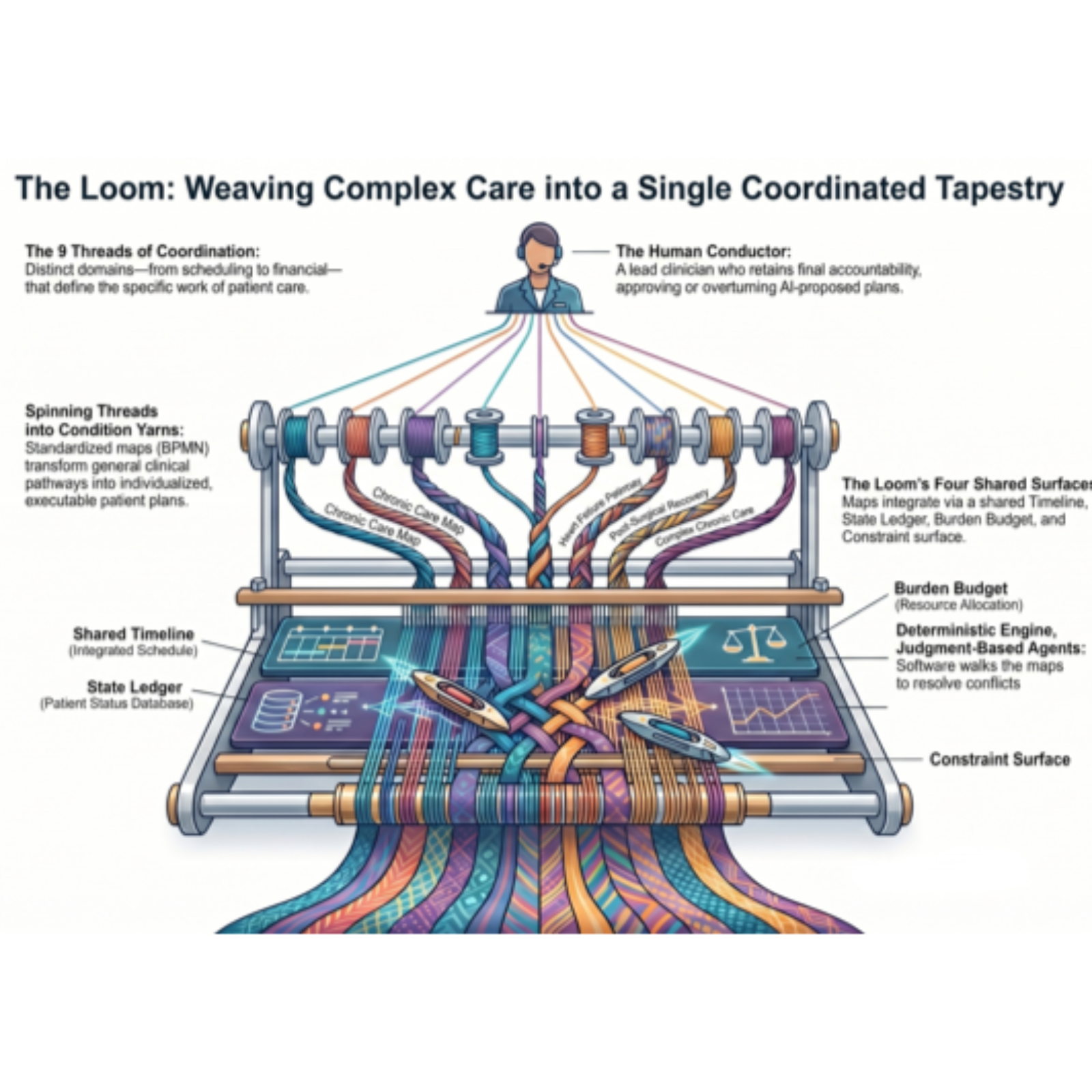 Care Coordination: The loom weaves the threads of care from spinning the clinical yarns.  episode artwork