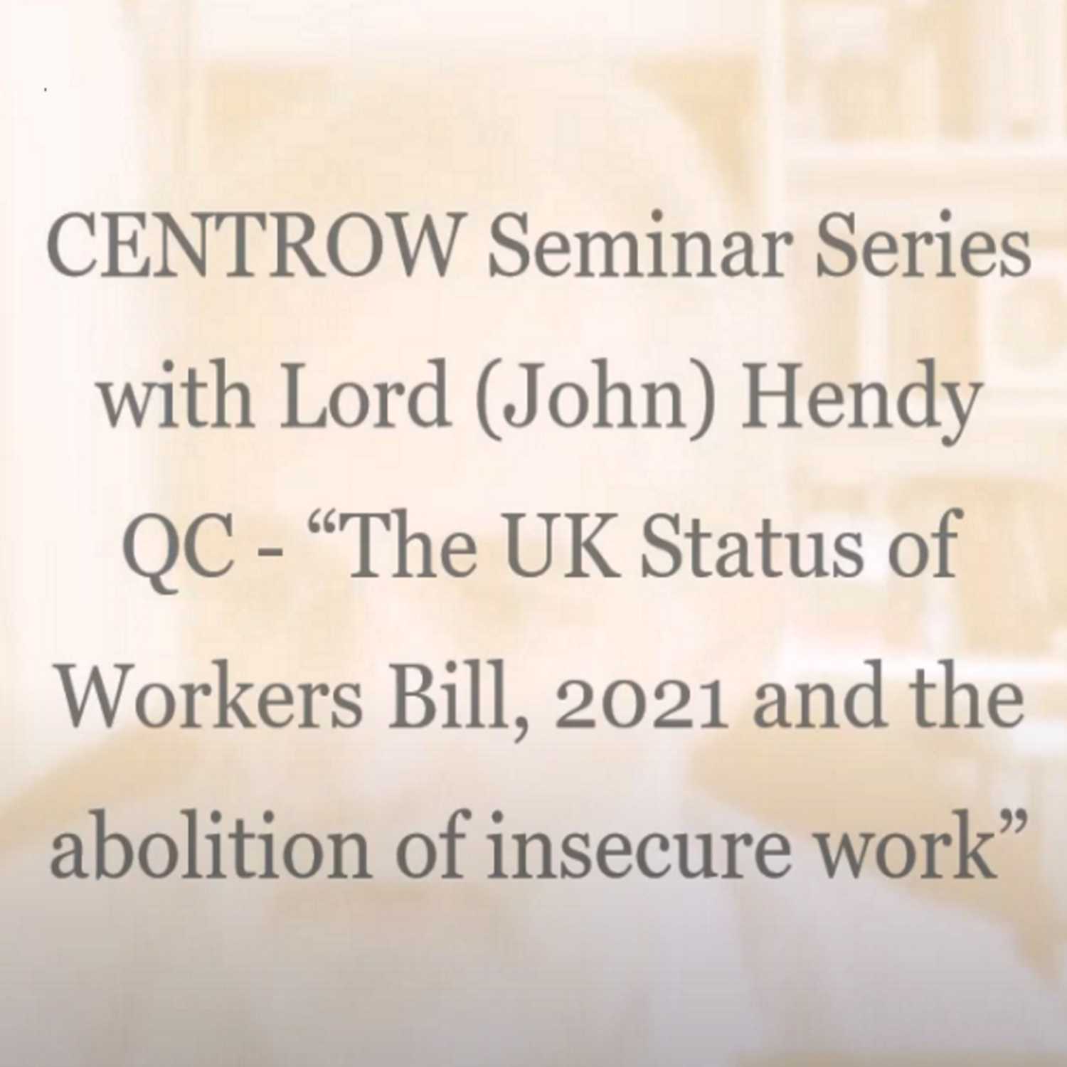 Centrow Labour Market Regulation