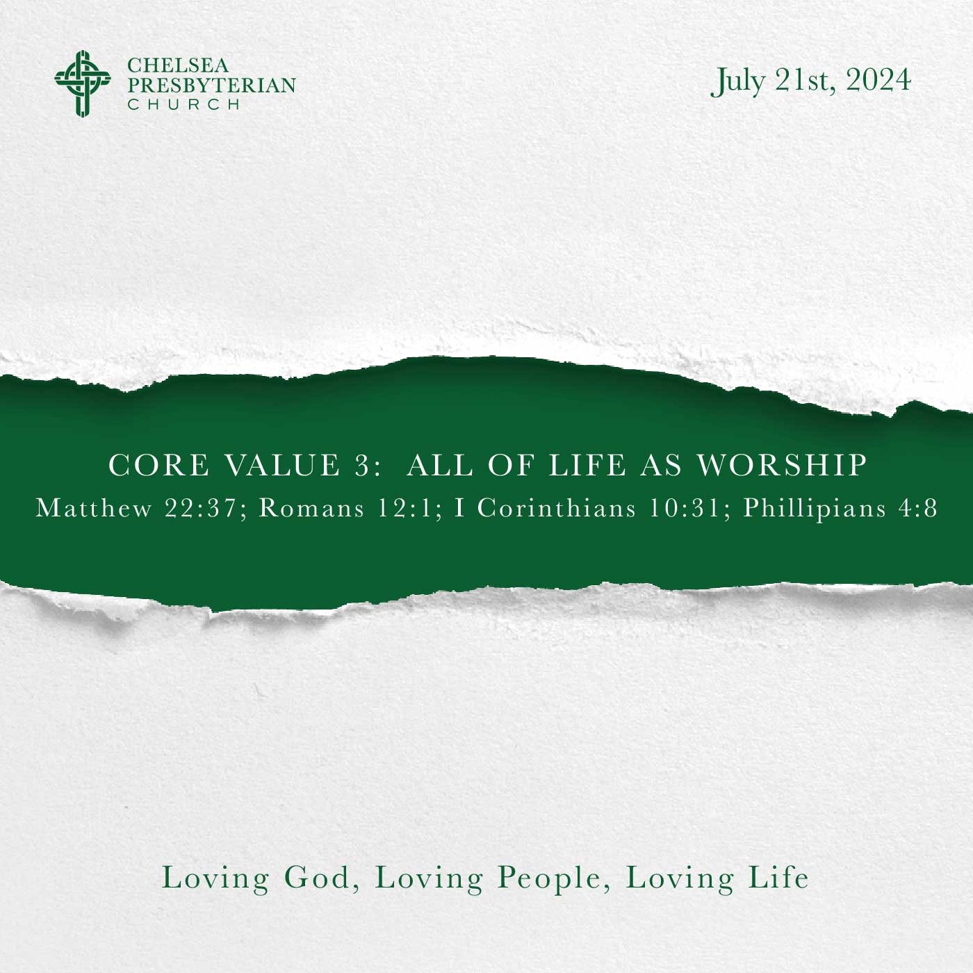 Core Value #3 - Viewing All of Life as Worship episode artwork