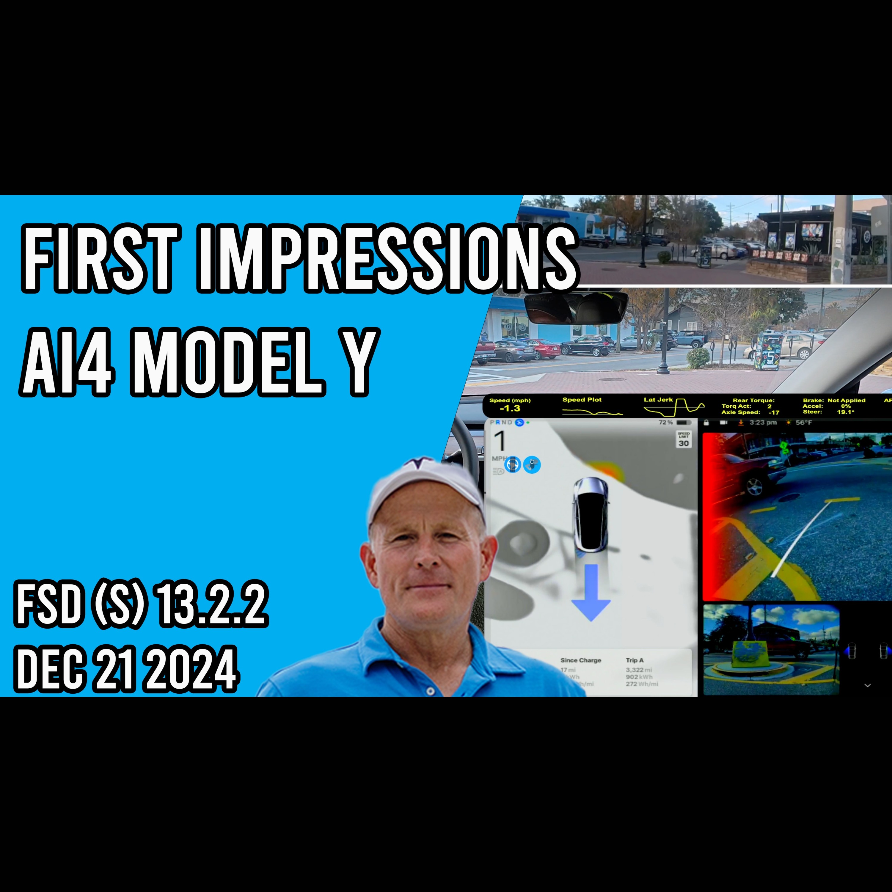 FSD Supervised v13.2.2 - First Impressions Drive on the AI4 Model Y