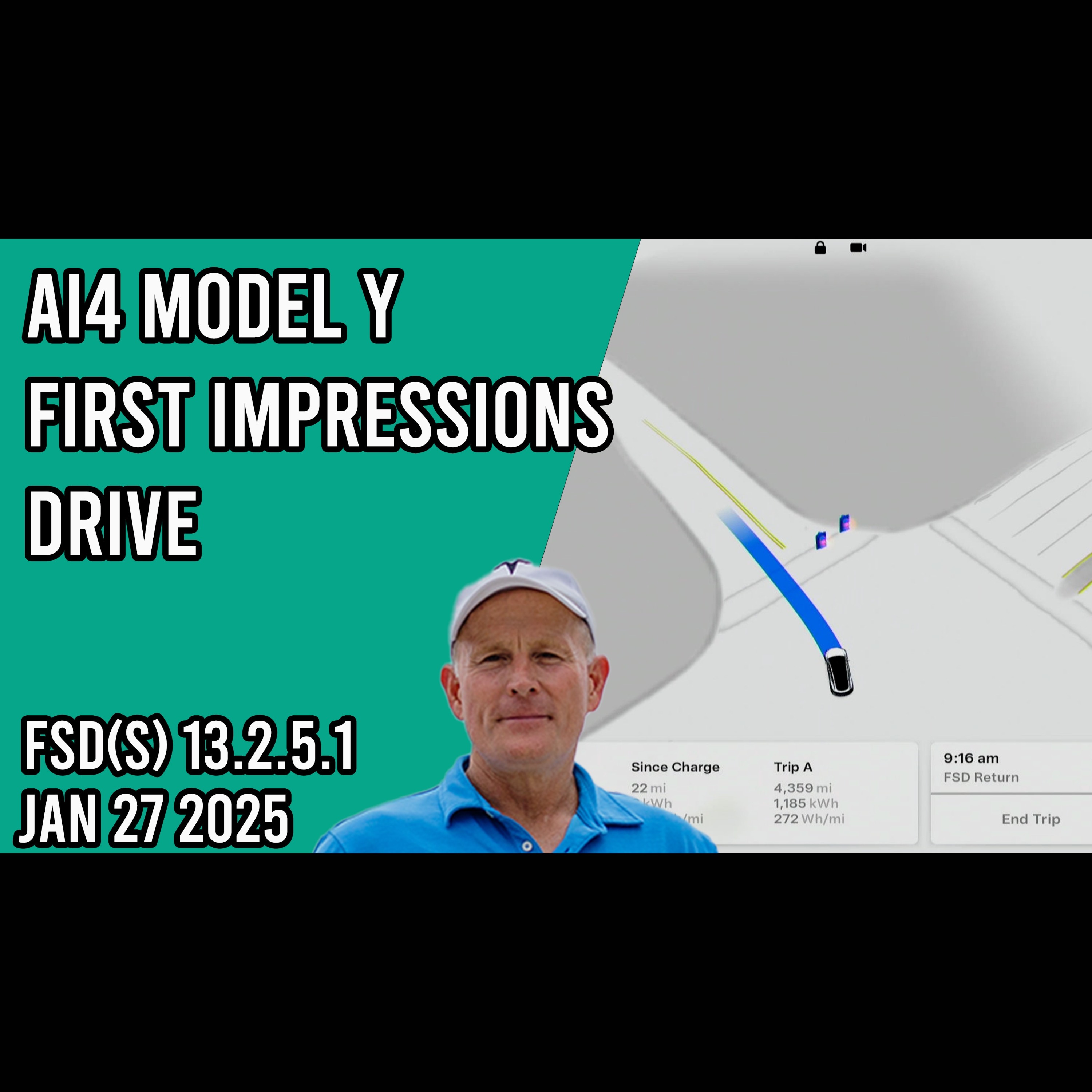 FSD Supervised v13.2.5.1 First Impressions Drive in the AI4 Model Y 