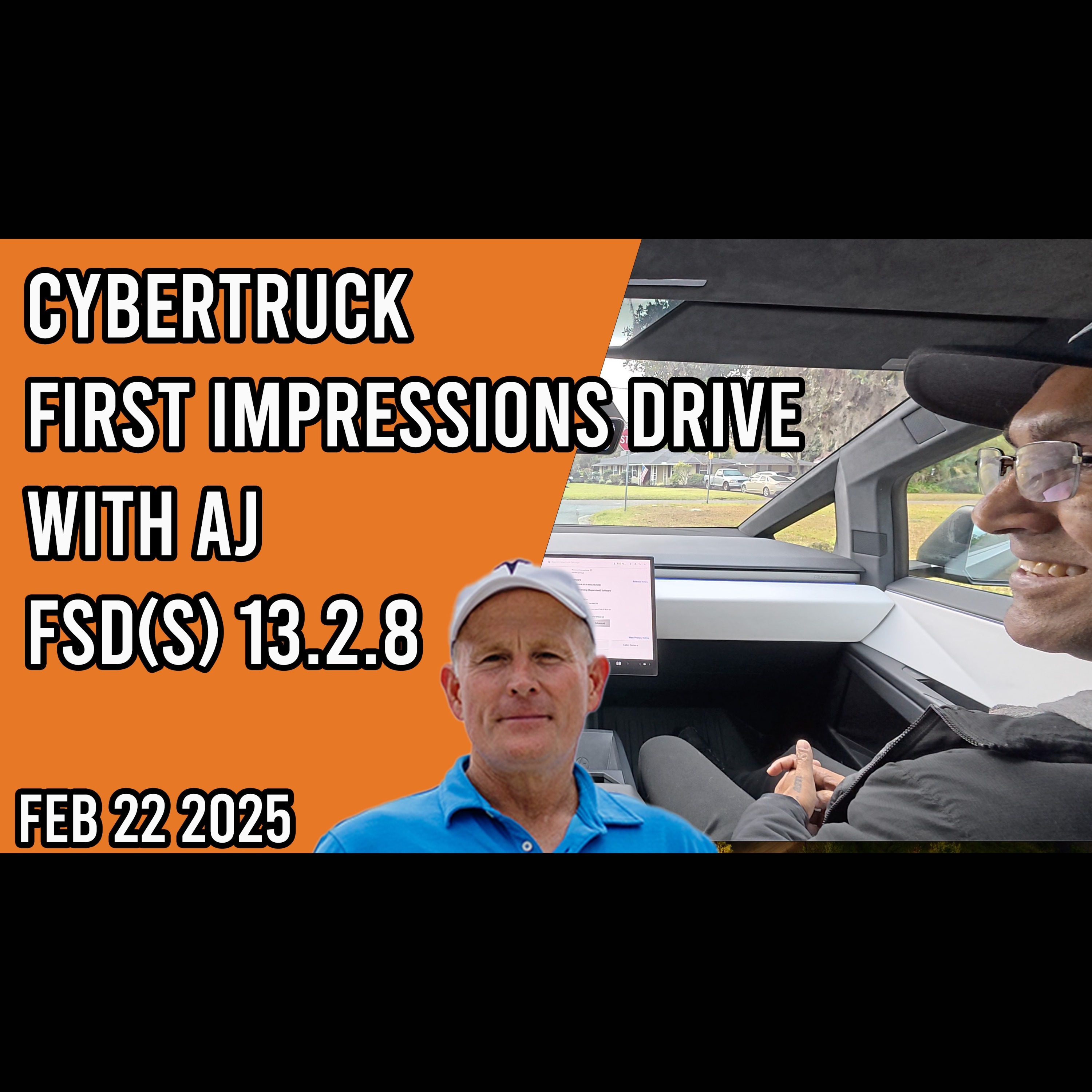 Cybertruck FSD Supervised v13.2.8 - First Impressions Drive with AJ