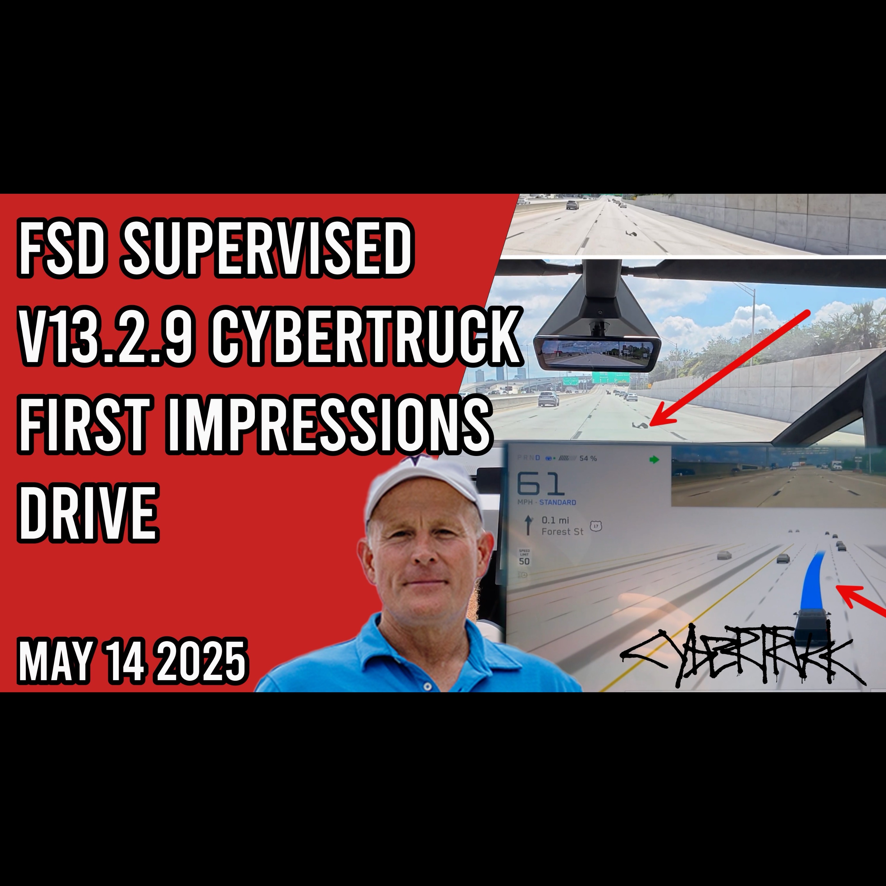 Cybertruck FSD Supervised v13.2.9 - First Impressions Drive