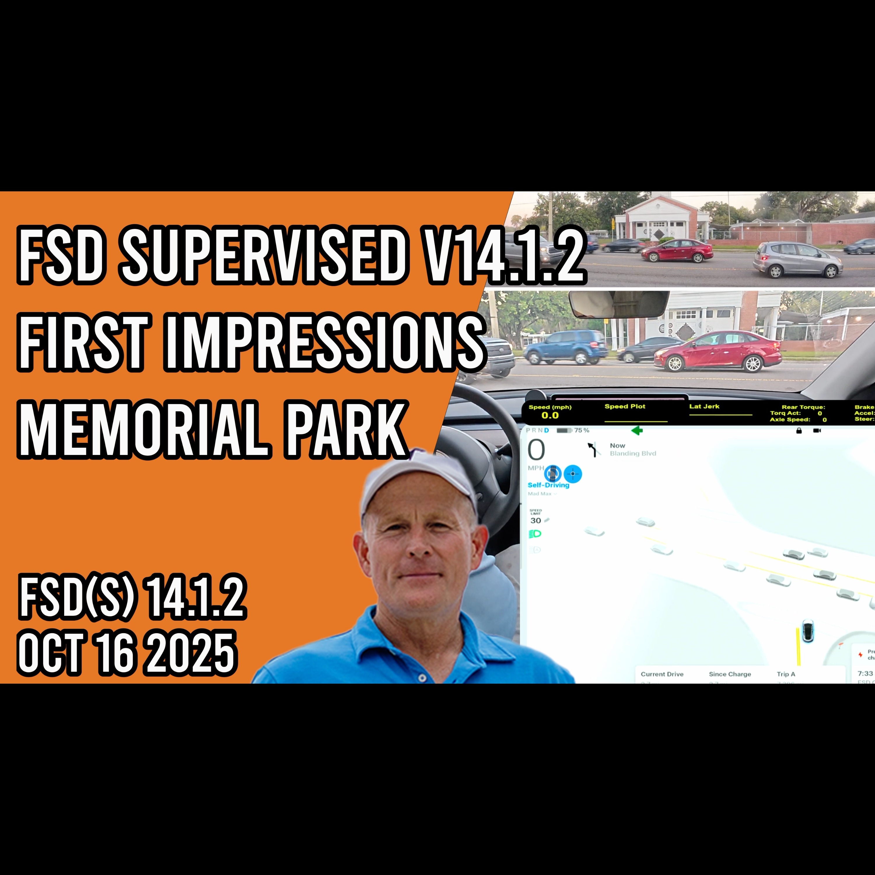 FSD Supervised v14.1.2 - First Impressions Drive to Memorial Park