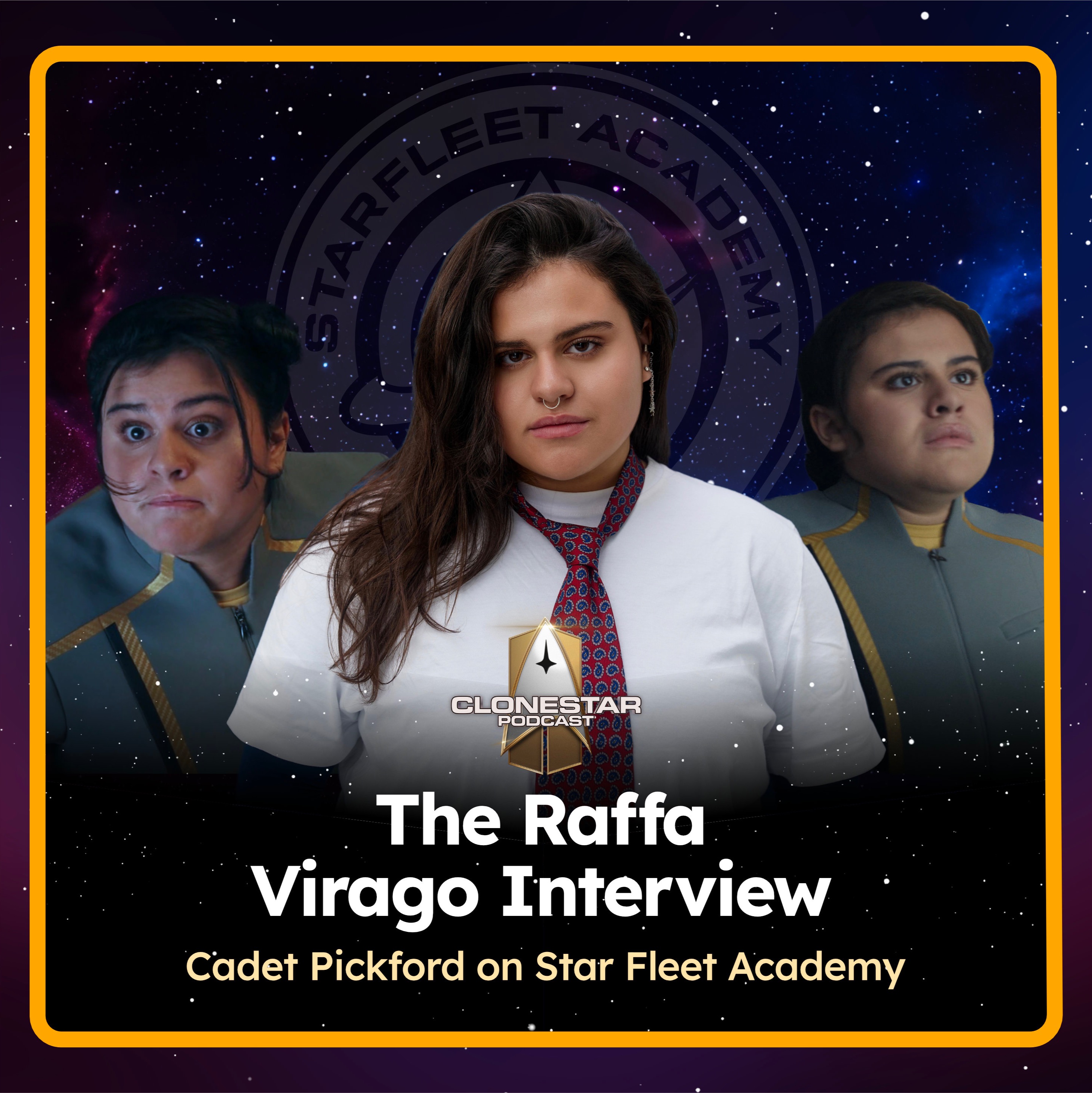 Raffa Virago on Cadet Pickford, Starfleet Academy & Life as a New Face in Trek episode artwork