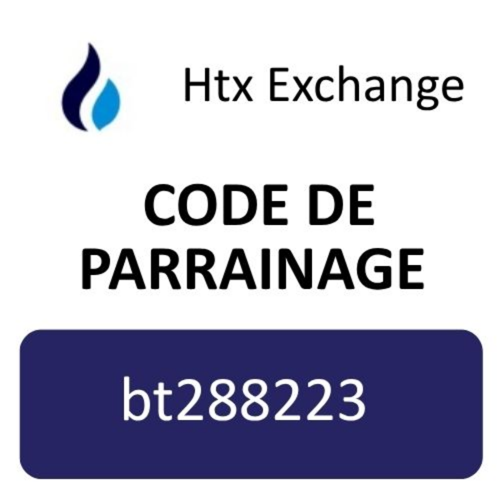 Code de parrainage Htx Exchange « bt288223 » Obtenez 20 % de réduction sur les frais de trading et u