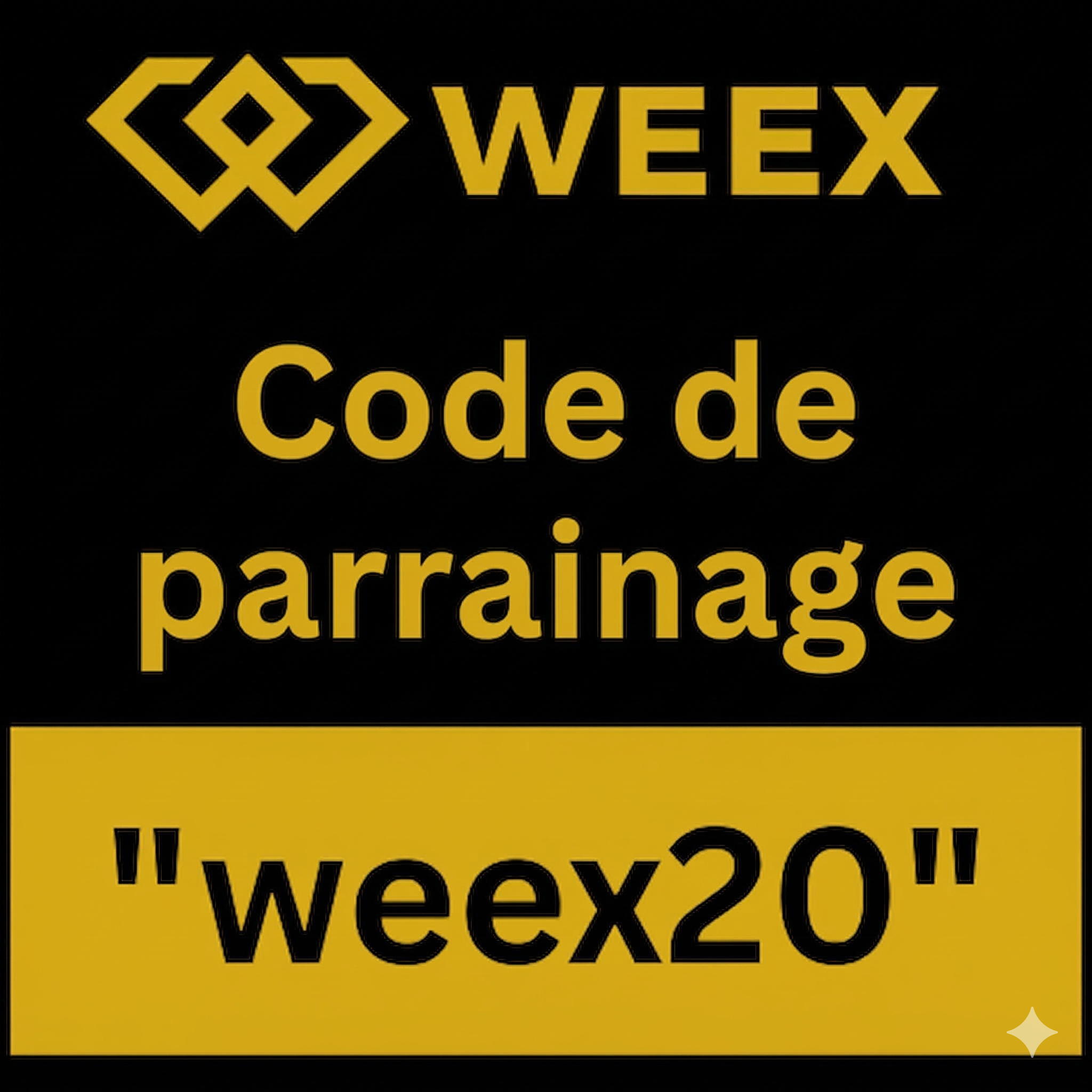 Code de parrainage WEEX "weex20" obtenez 20 % de réduction sur les frais de trading