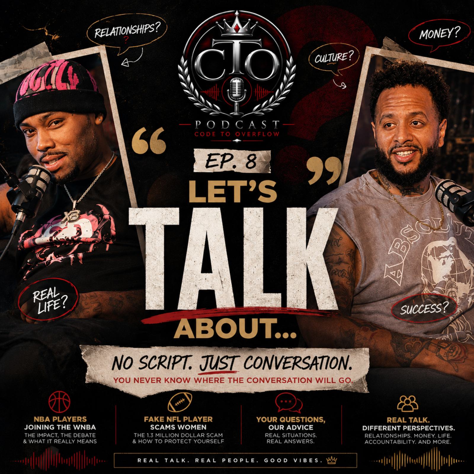 Code To Over Flow Podcast Ep. 8 "Let's Talk About It" episode artwork