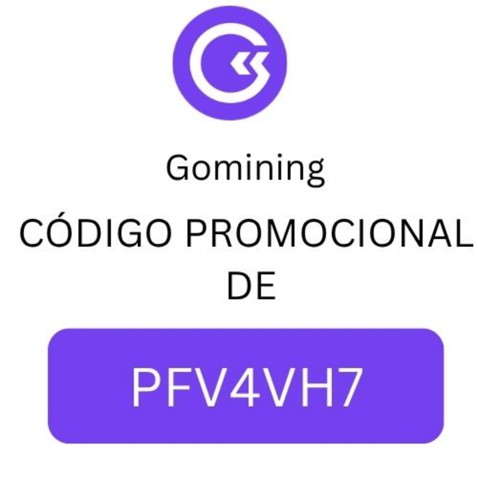 Código promocional de Gomining “PFV4VH7” Obtén 20% de ganancias