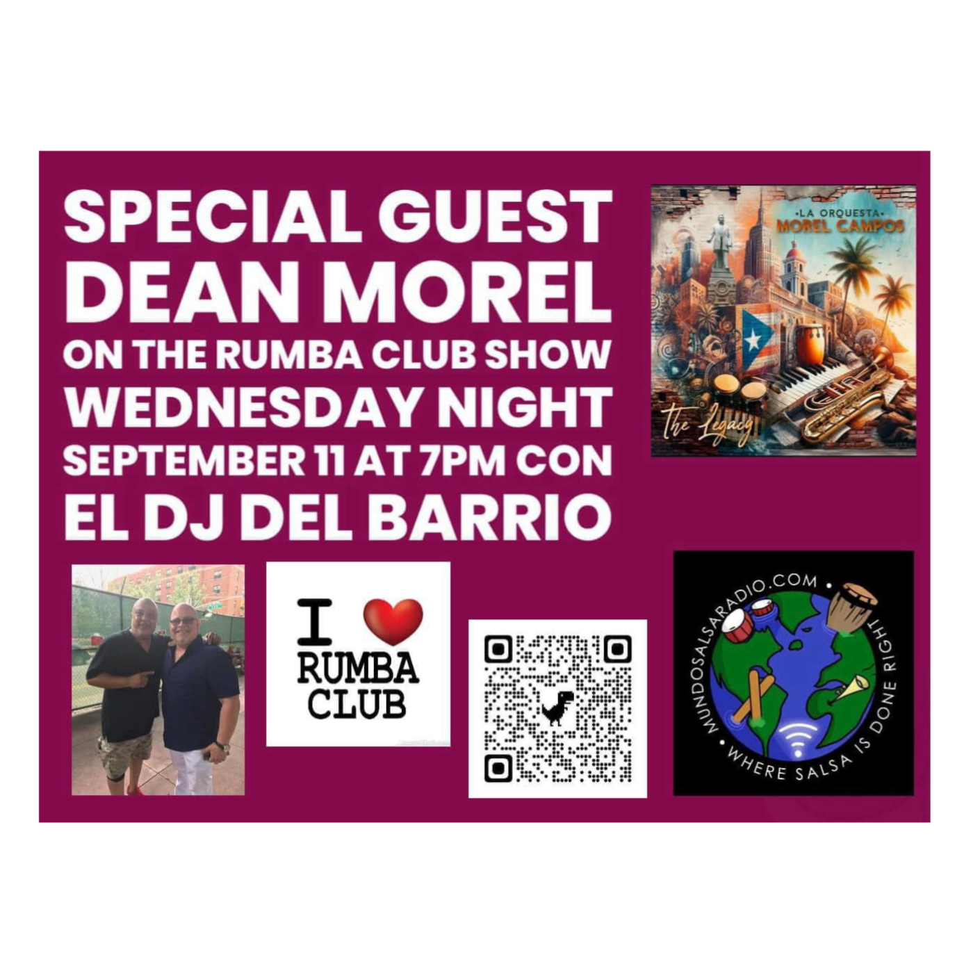 THE RUMBA CLUB SHOW SEPT 18 2024 SHOW # 97 CON EL DJ DEL BARRIO / ON MUNDO SALSA RADIO