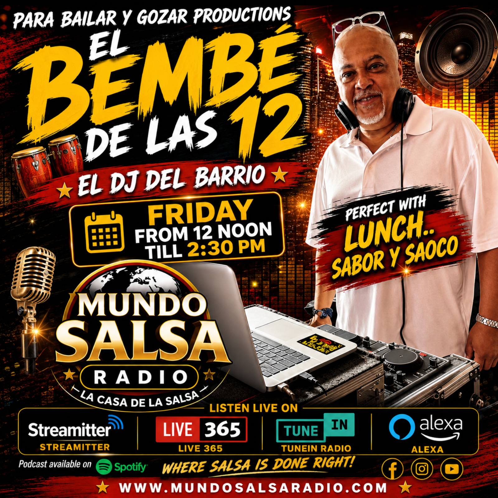 RUMBA SABOR Y AMOR / BEMBE DE LAS 12 ..EL DJ DEL BARRIO..JULY 24 2026 episode artwork