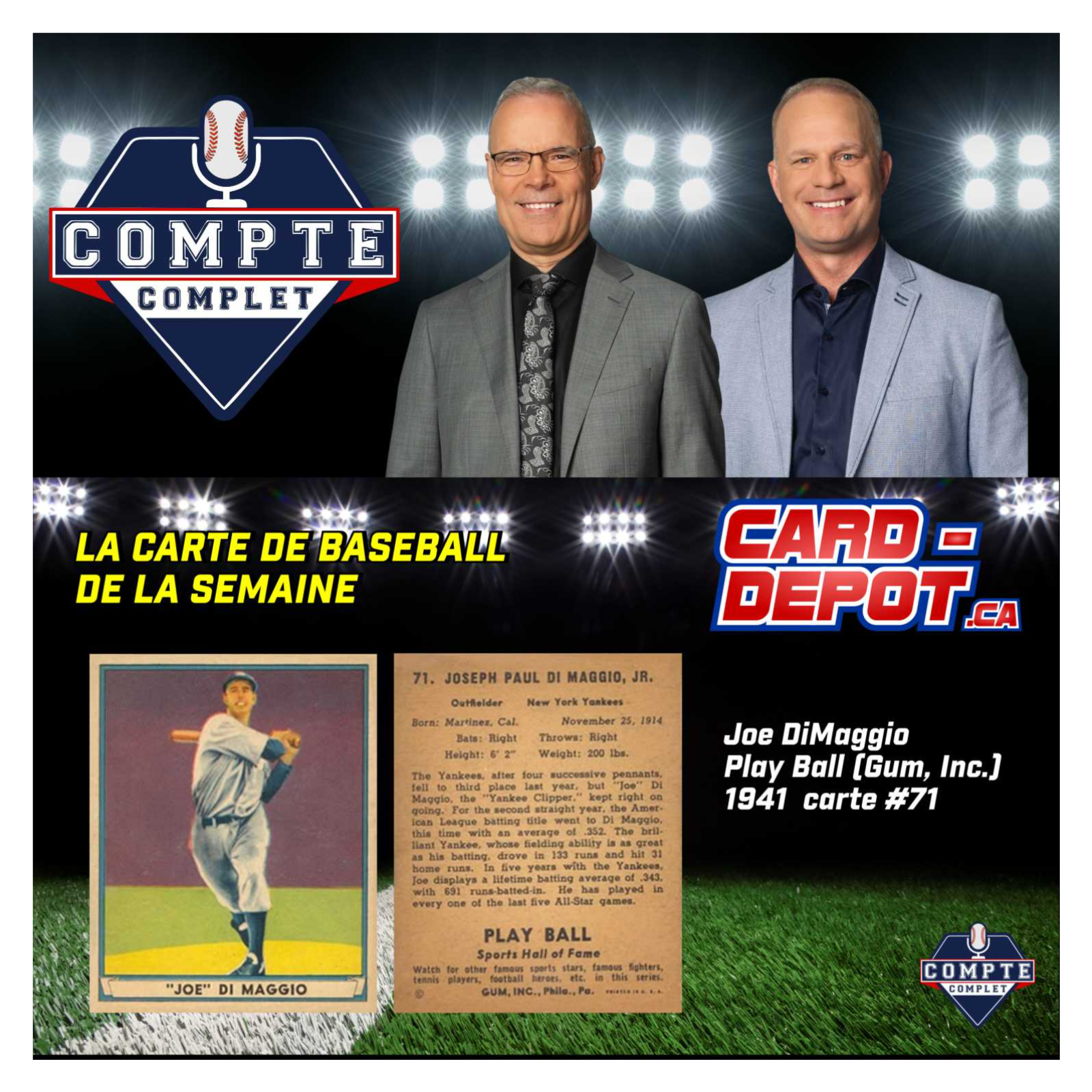 Compte complet du 22 sept. 2025: segment La carte de la semaine : Joe DiMaggio