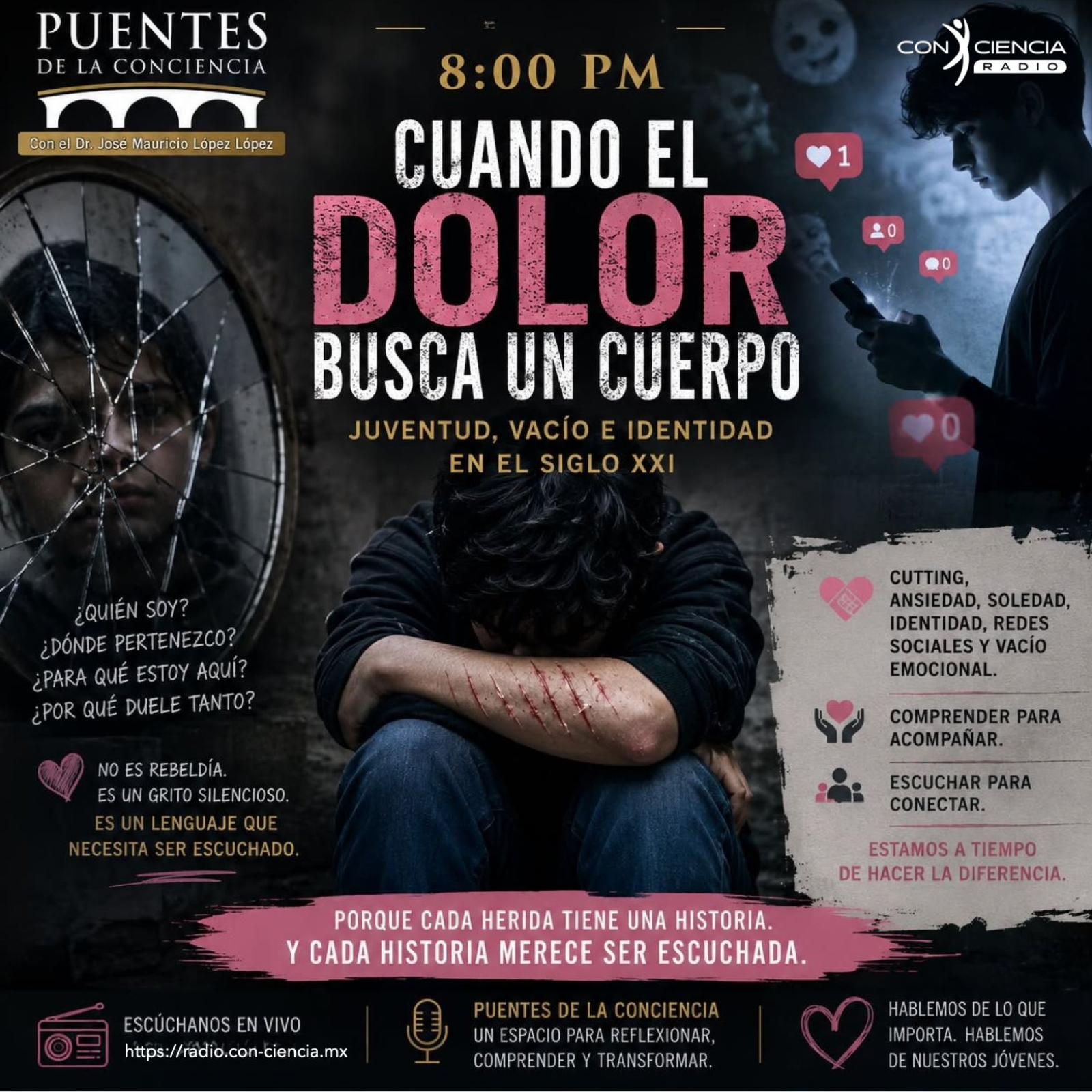 Programa Puentes de la Conciencia-Dr. Mauricio López-Cuando el dolor busca el cuerpo episode artwork