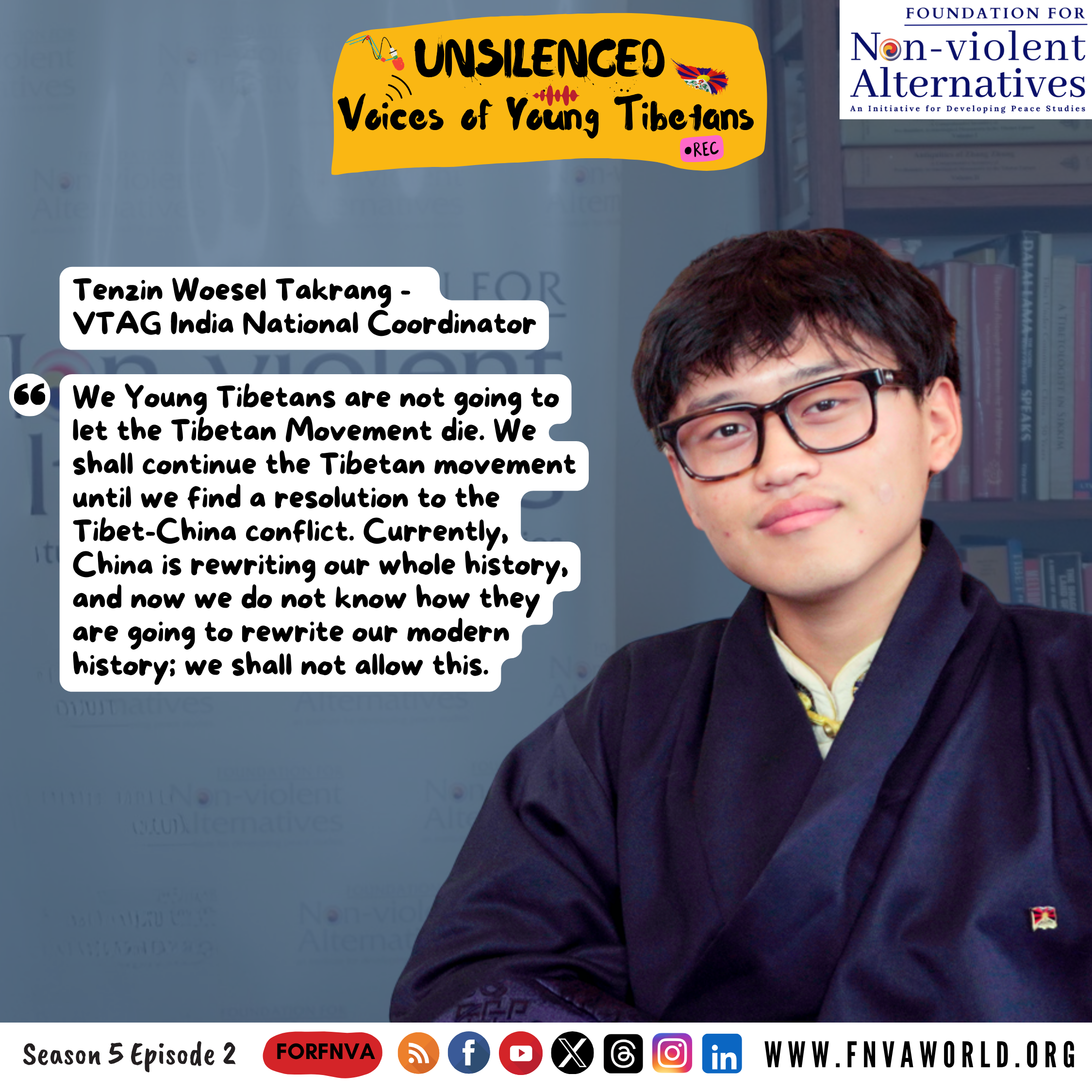 #Ep30 Unsilenced: Voices of Young Tibetans - Tenzin Woesel Takrang la in conversation with Tenzing Damdul episode artwork