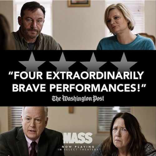 Reality of Gun Violence in America - JP OUELLETTE & DYLAN MATLOCK on Mass starring Reed Birney, Ann Dowd, Jason Isaacs & Martha Plimpton - Highlights