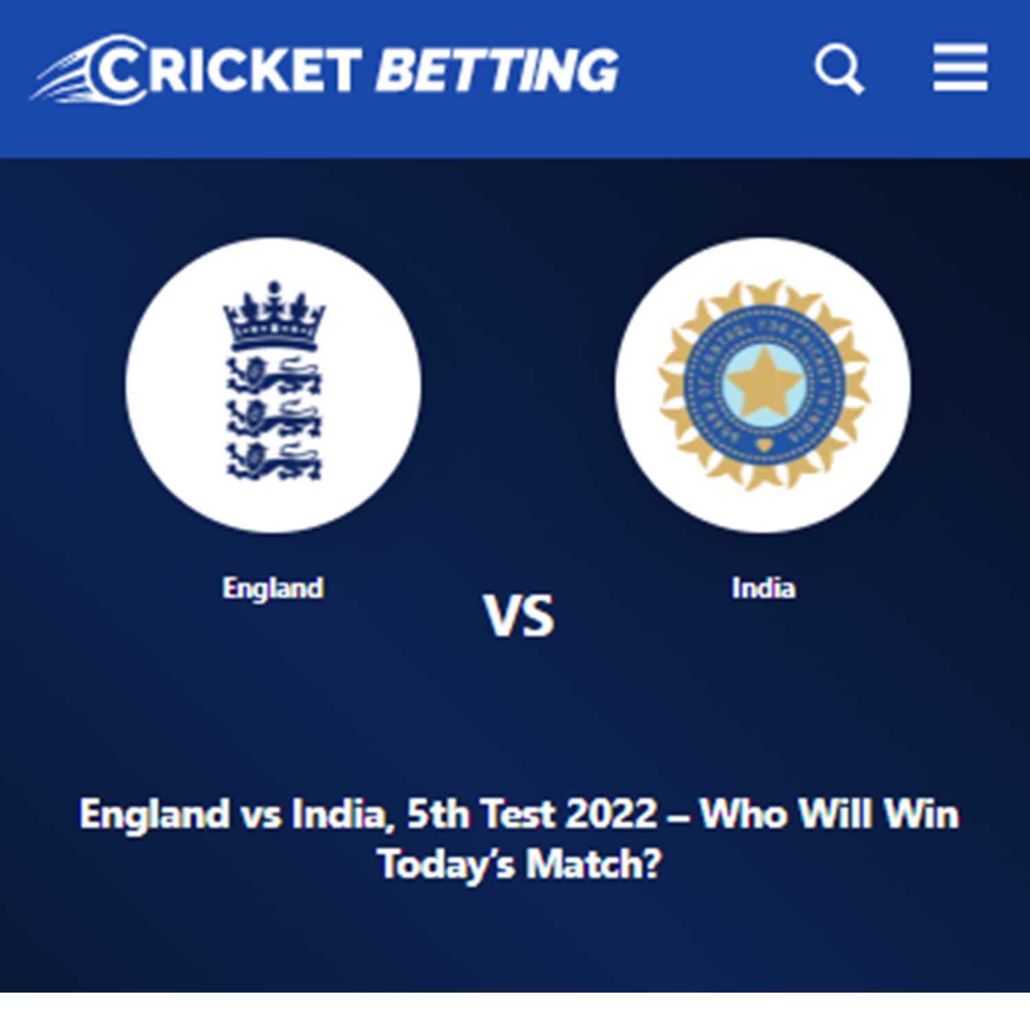 England vs India, 5th Test 2022
