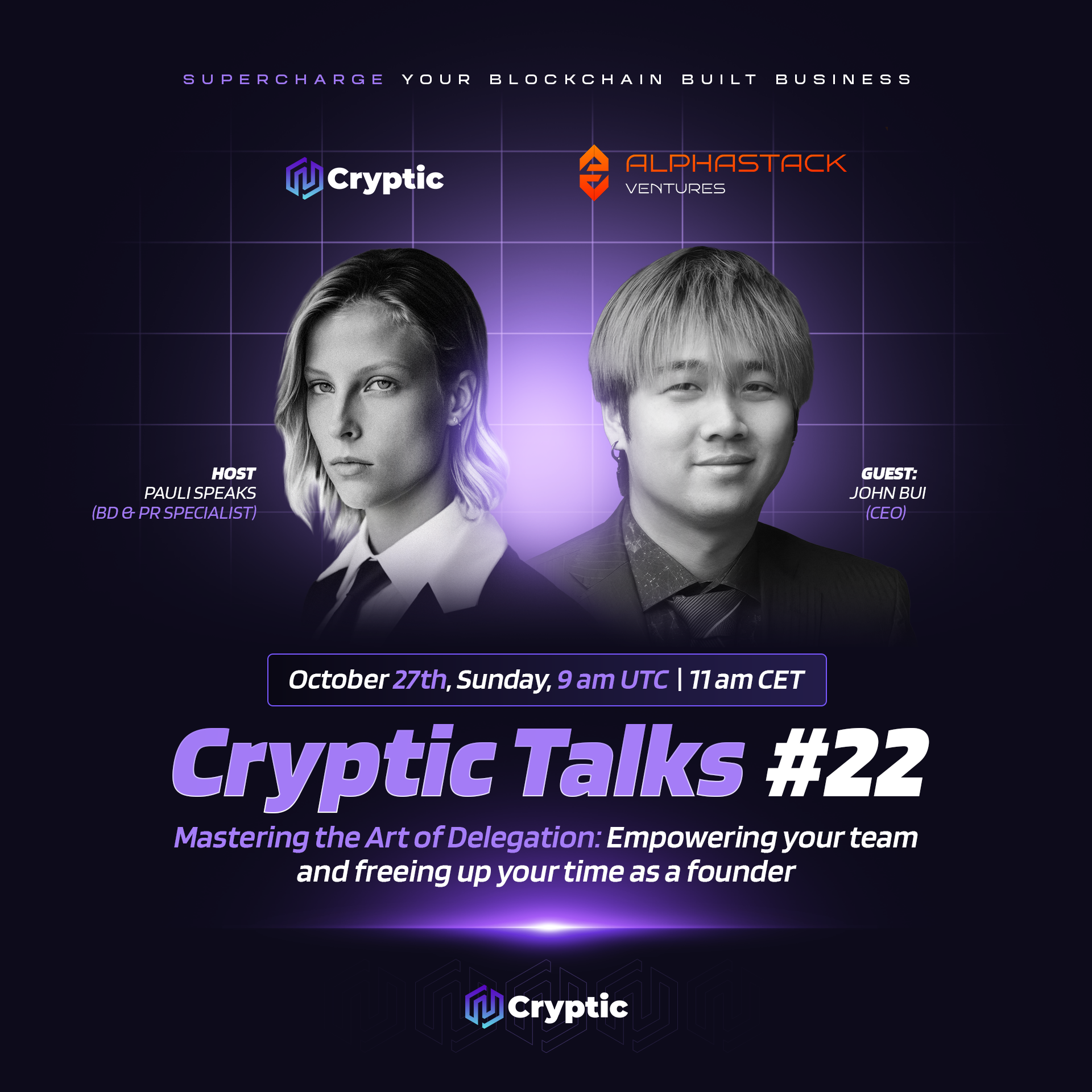 Cryptic Talks #22 Mastering the Art of Delegation.