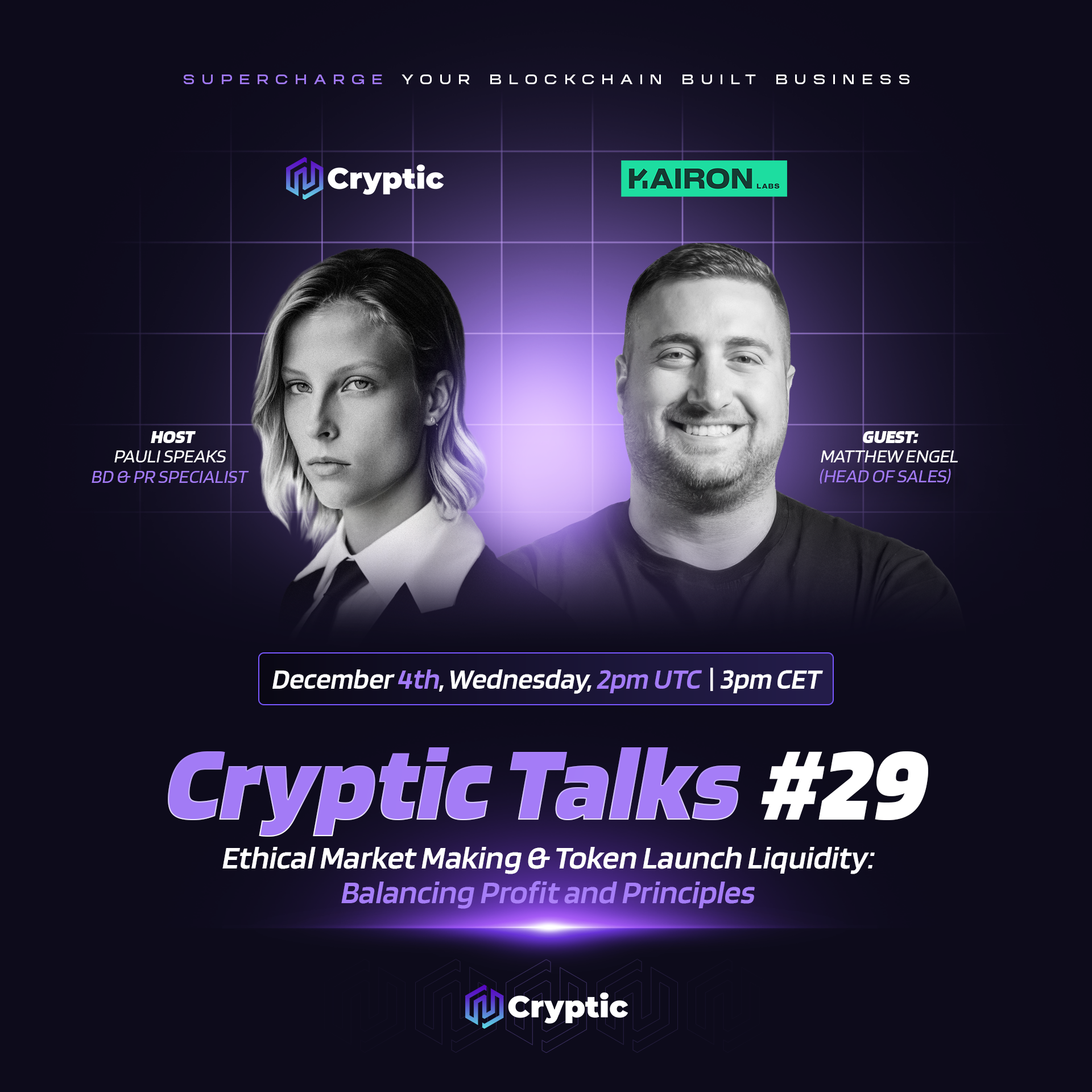 Cryptic Talks #29: Ethical Market Making & Token Launch Liquidity