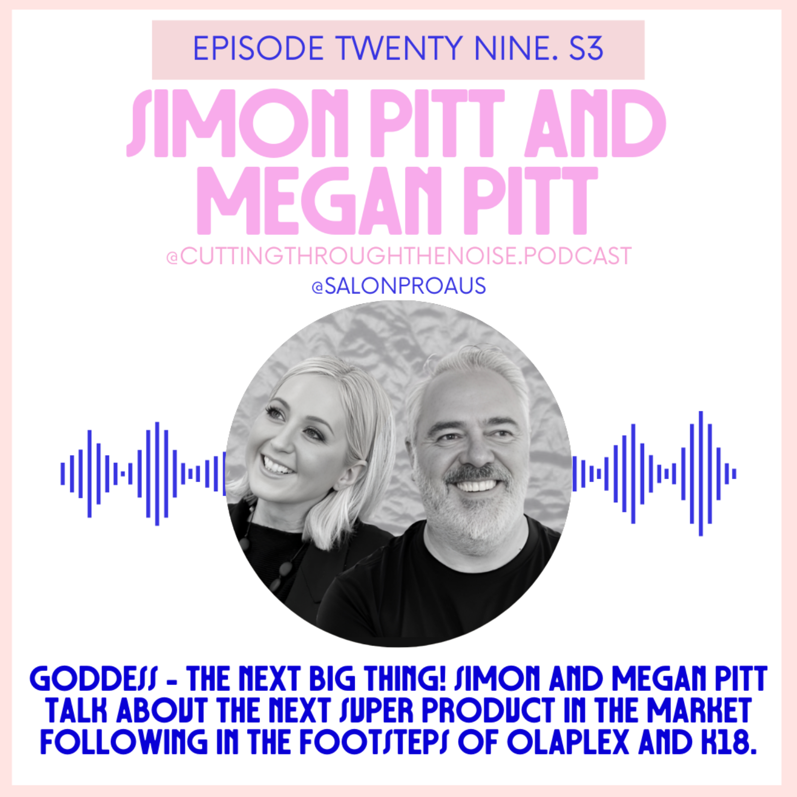 Episode Twenty Nine. S3: GODDESS - the NEXT big thing! Simon and Megan Pitt talk about the NEXT super product in the market following in the footsteps of Olaplex and k18