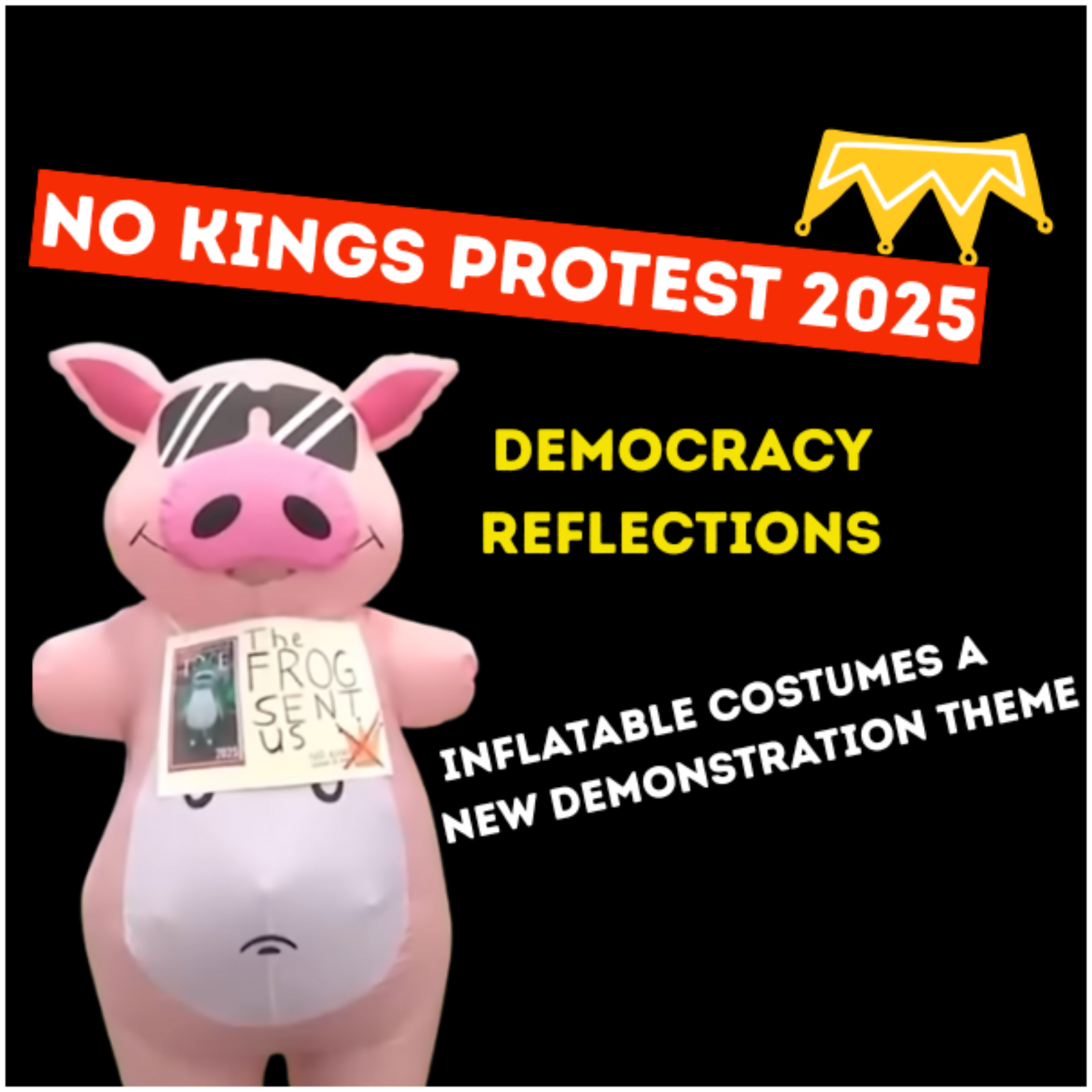 No Kings Protest 2025: Democracy Reflections Inflatable Costumes a new Demonstration theme - Daily Sip with Marcel October 20, 2025 episode artwork
