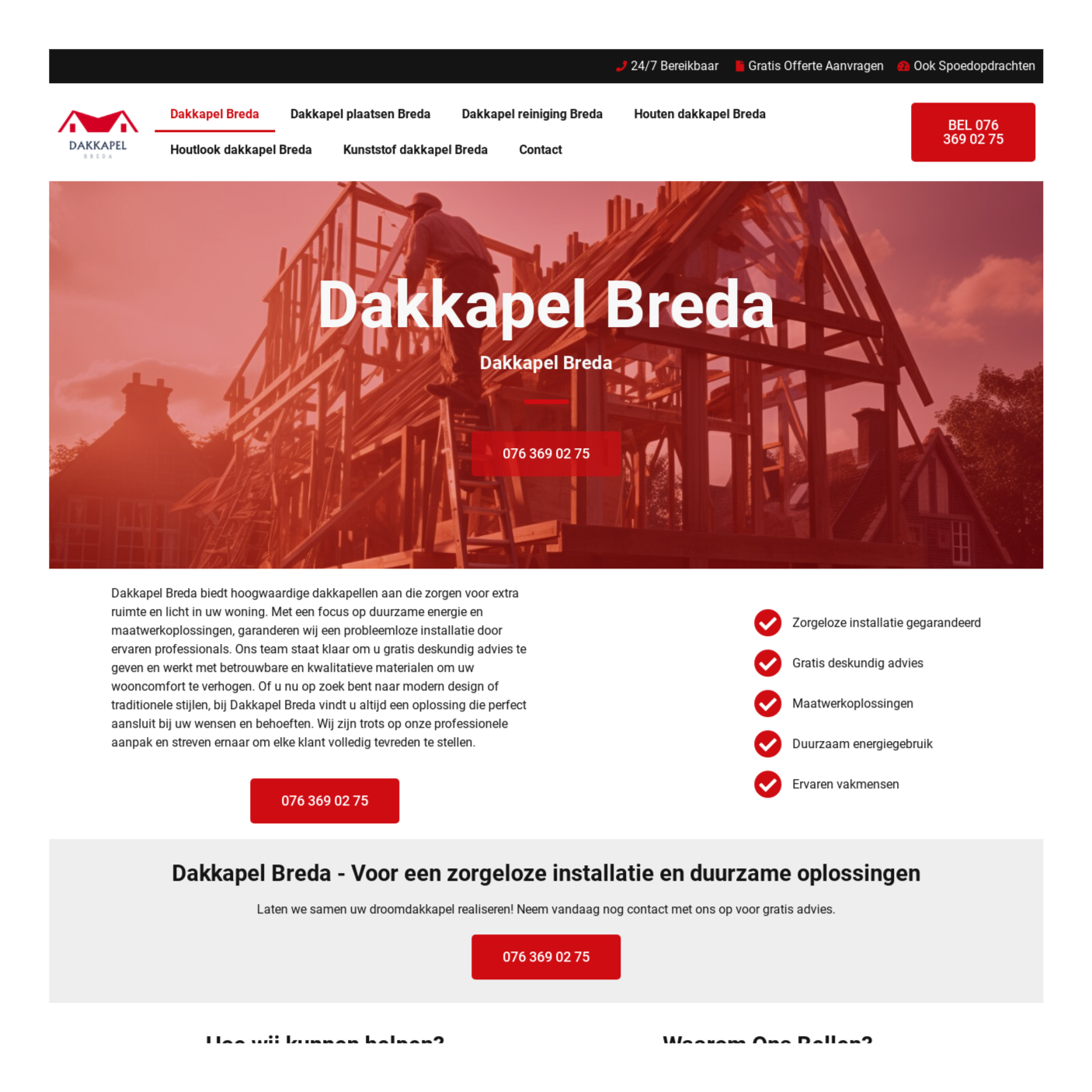 Installatieproces van een dakkapel
