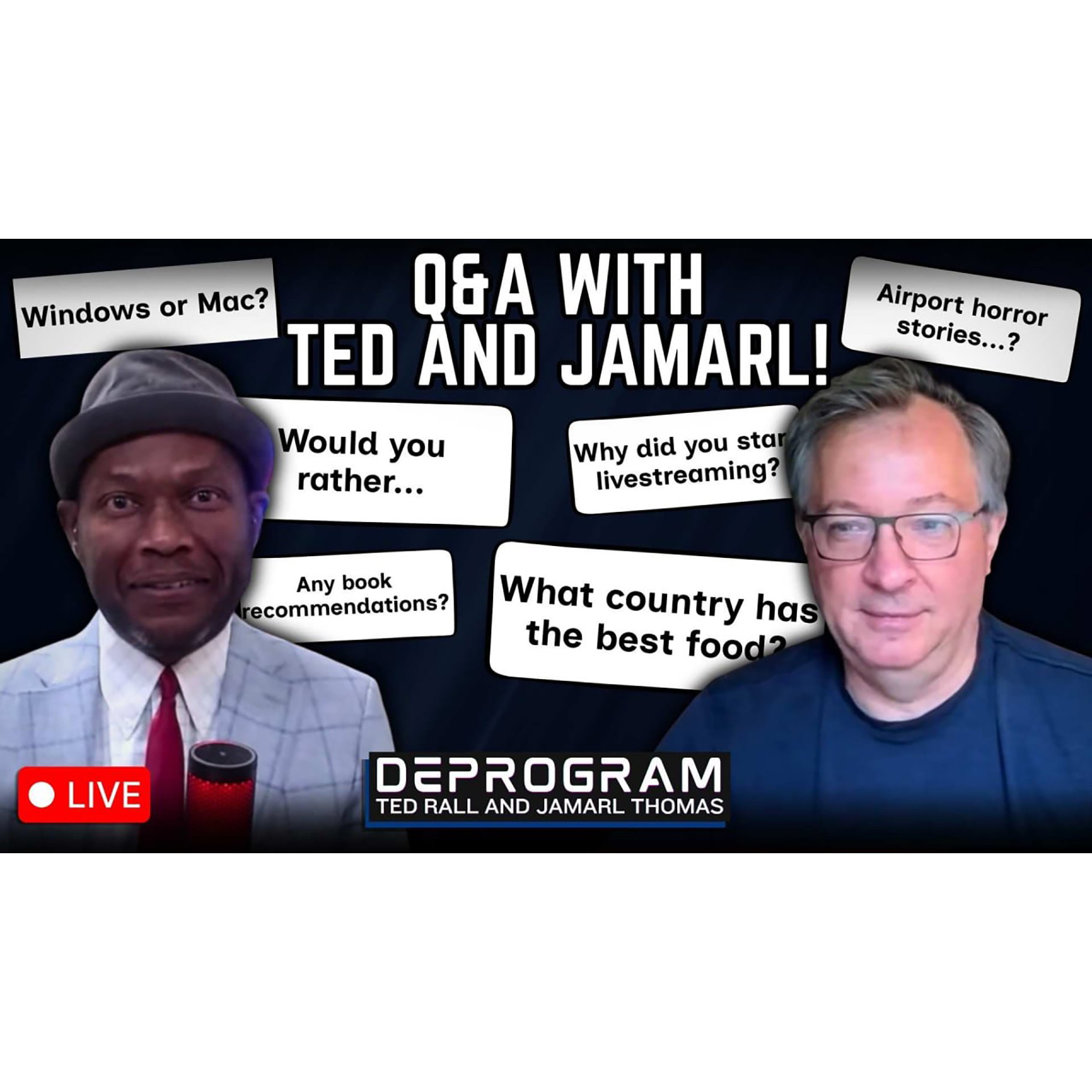 Q&A: Local AI Model, "The Odyssey," Ukraine | DeProgram with Ted Rall and Jamarl Thomas episode artwork