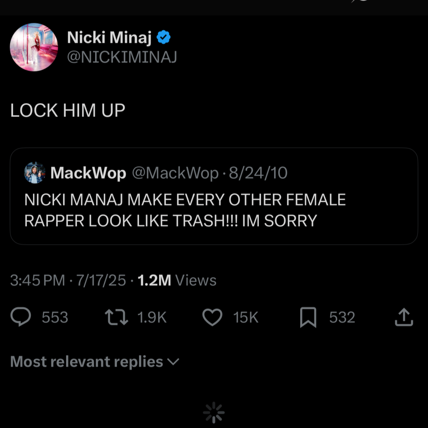 nicki minaj is running to the feds over a blender