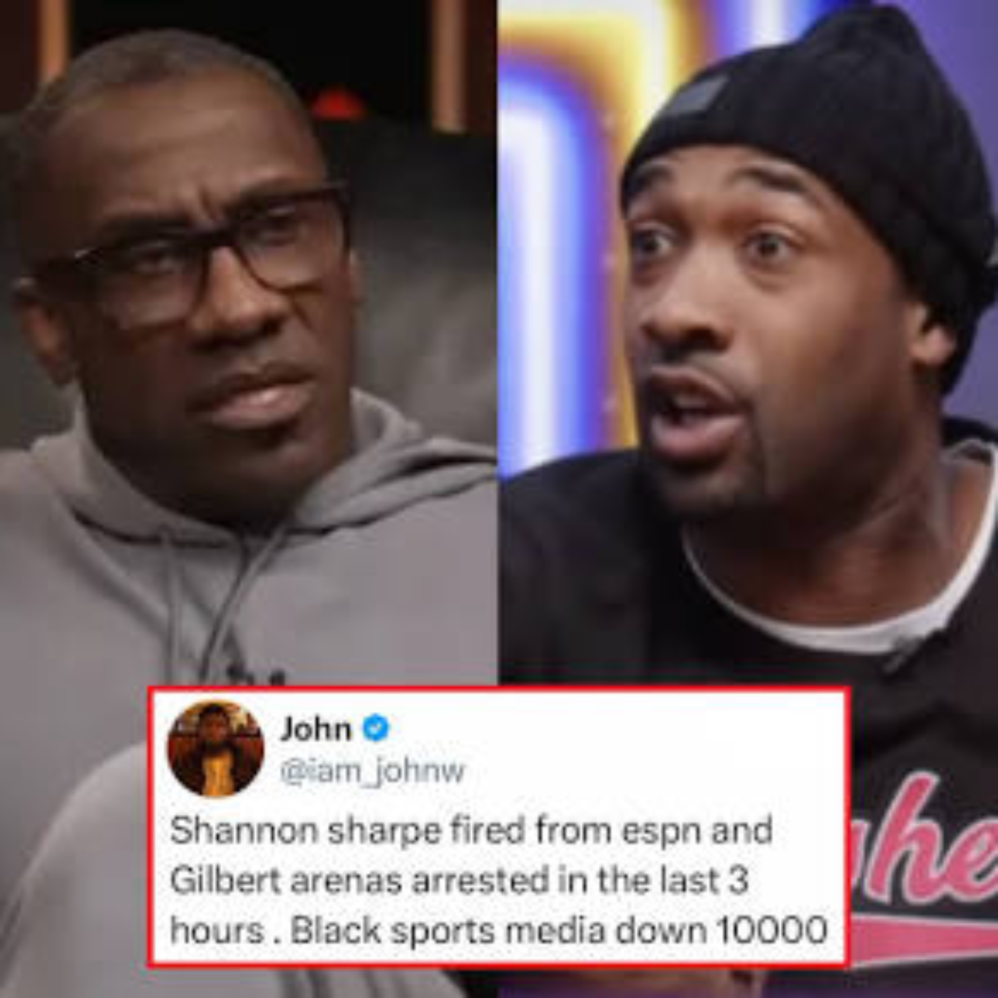 ESPN COOKED SHANNON SHARPE.. and gilbert arena arested by the feds???