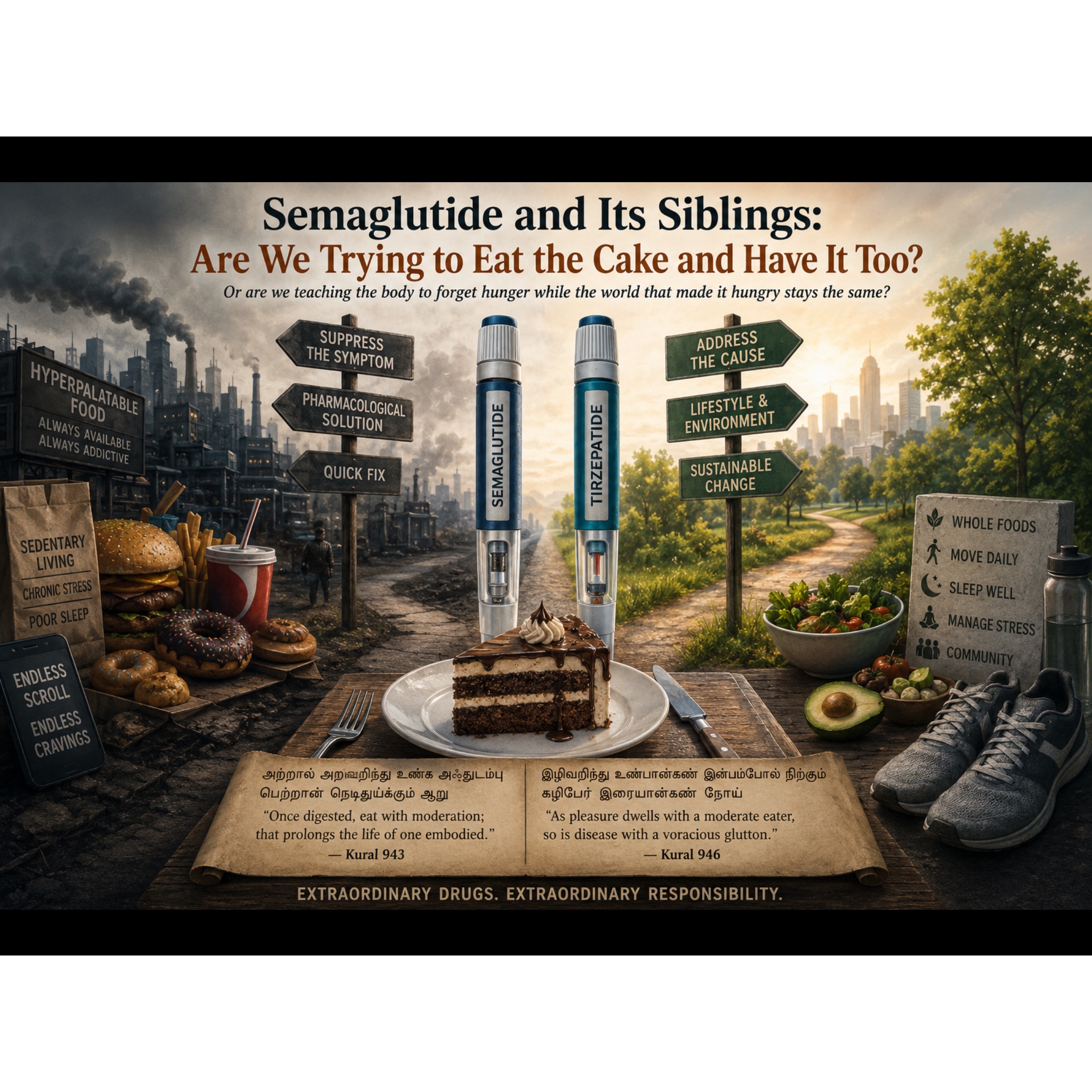 Semaglutide and Its Siblings: Are We Trying to Eat the Cake and Have It Too? Or are we teaching the body to forget hunger while the world that made it hungry stays the same? episode artwork