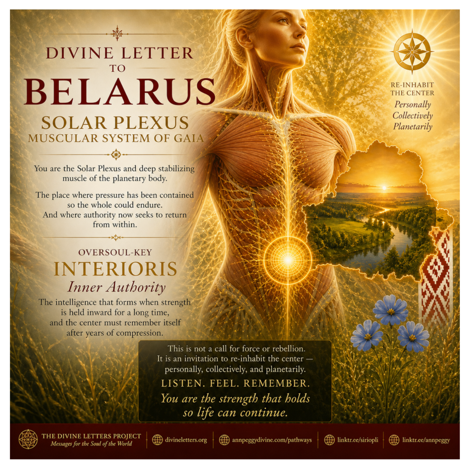 Divine Letter to Belarus - Solar Plexus Muscular System of Gaia.