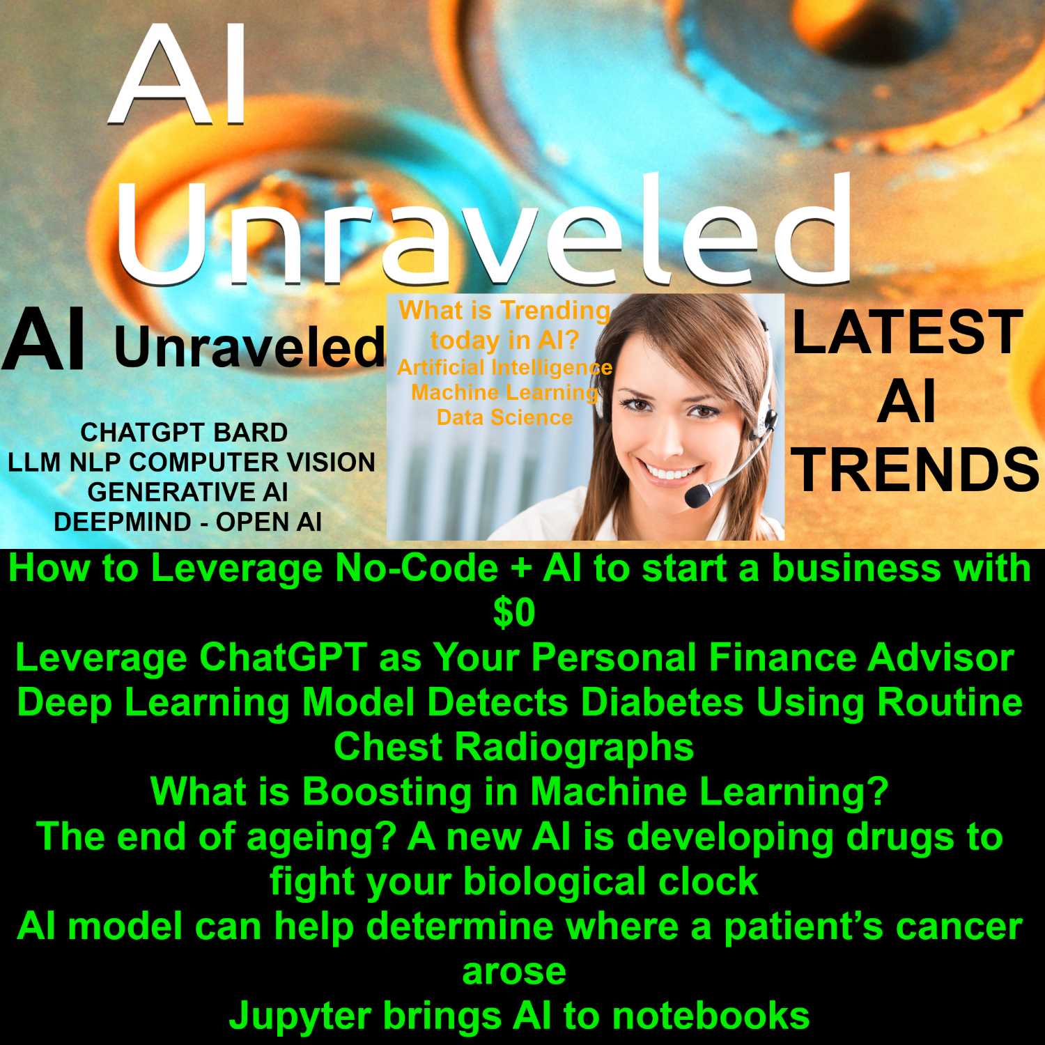 How to Leverage No-Code + AI to start a business with $0; Leverage ChatGPT as Your Personal Finance Advisor; Deep Learning Model Detects Diabetes Using Routine Chest Radiographs; A new AI is developing drugs to fight your biological clock