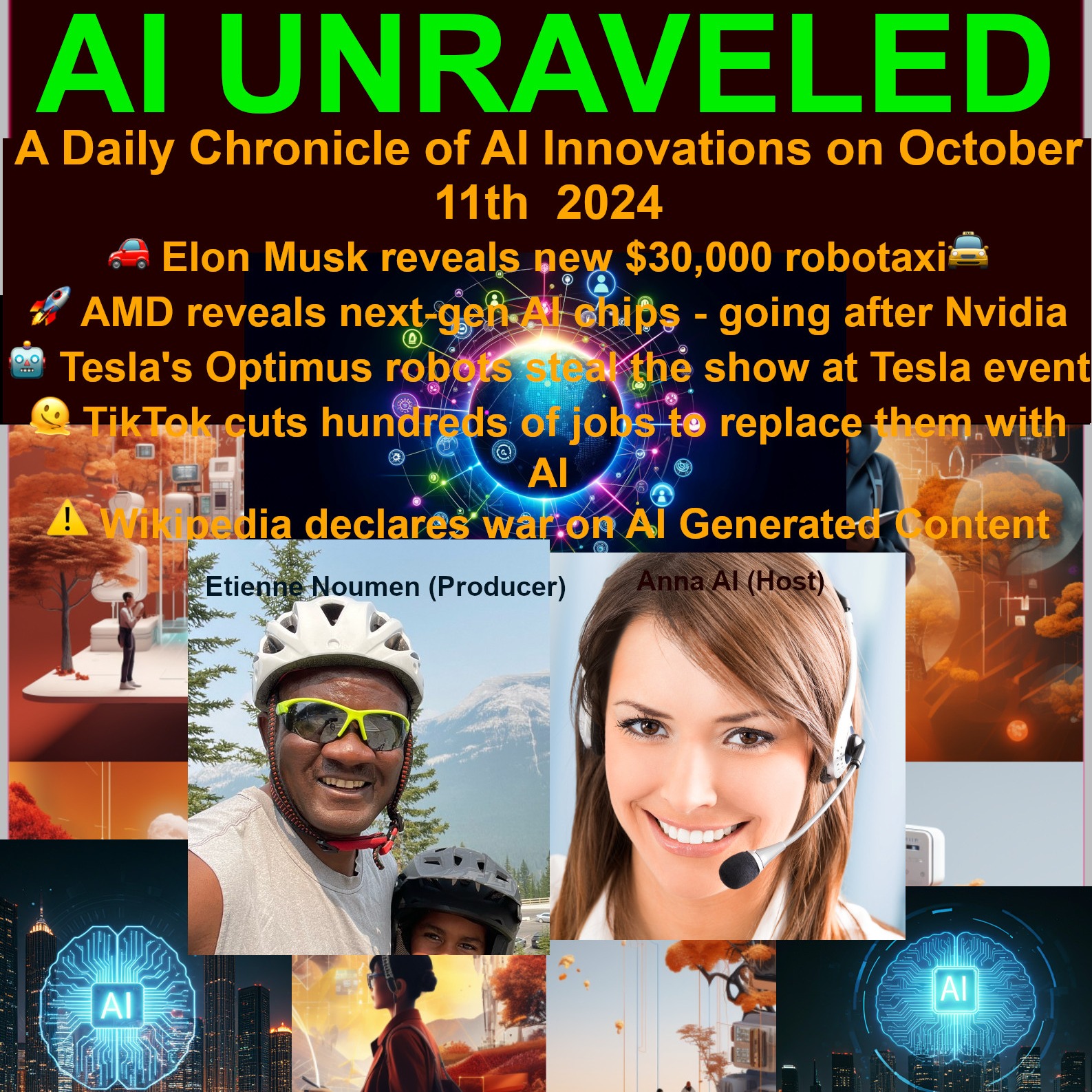 A Daily Chronicle of AI Innovations on October 11th 2024: 🚗 Elon Musk reveals new $30,000 robotaxi🚖 🚀 AMD reveals next-gen AI chips - going after Nvidia 🤖 Tesla's Optimus robots steal the show at Tesla event