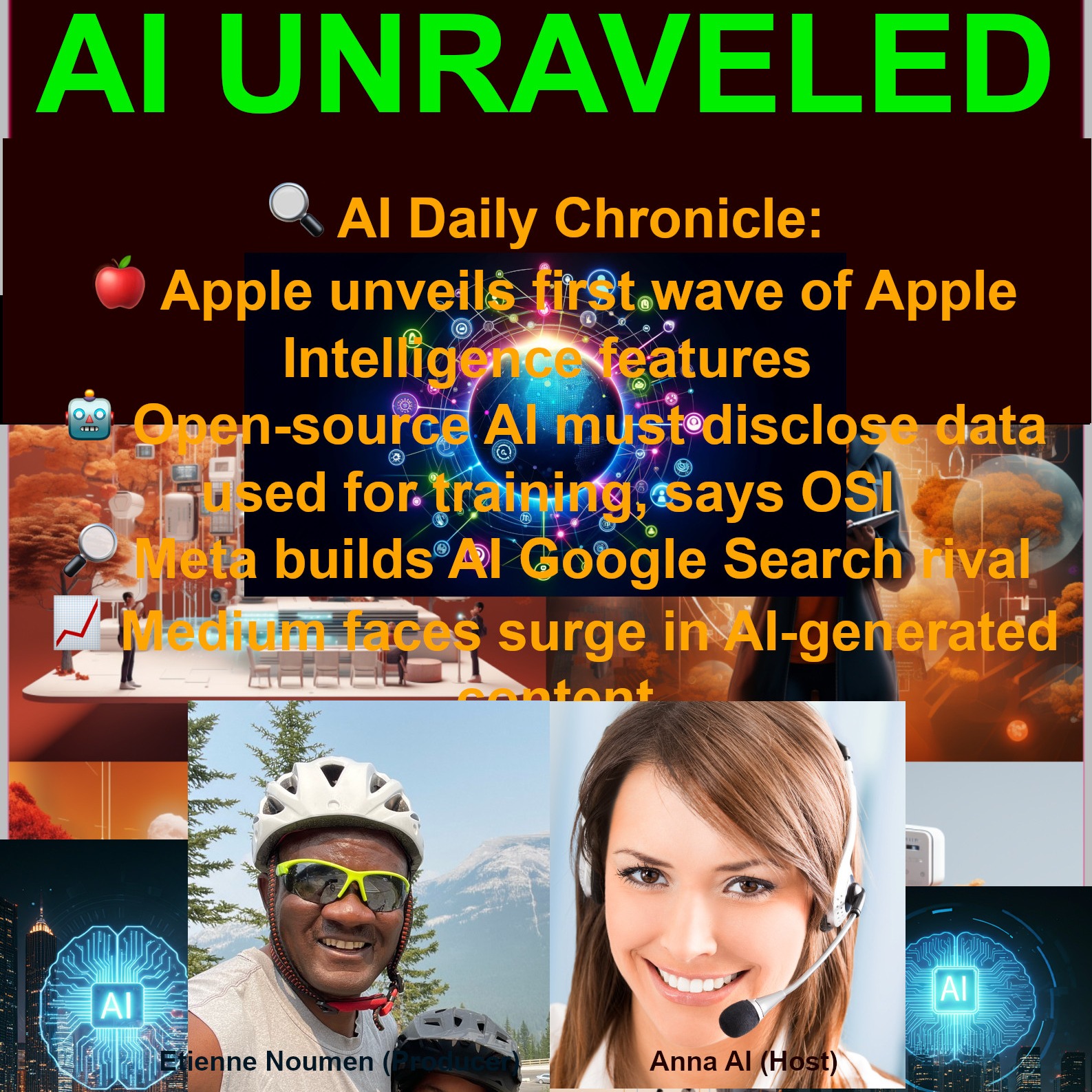 AI Daily Chronicle: 🍎 Apple unveils first wave of Apple Intelligence features 🤖 Open-source AI must disclose data used for training, says OSI 🔎 Meta builds AI Google Search rival 📈 Medium faces surge in AI-generated content