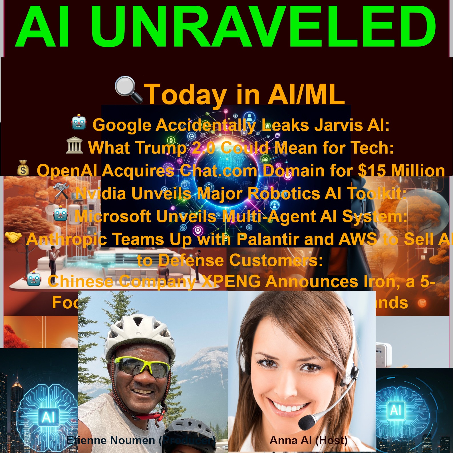 cover of episode Today in AI/ML: 🤖 Google Accidentally Leaks Jarvis AI:  🏛️ What Trump 2.0 Could Mean for AI  💰 OpenAI Acquires Chat.com Domain for $15 Million  🛠️ Nvidia Unveils Major Robotics AI Toolkit 🤖 Microsoft Unveils Multi-Agent AI System 🤝 Anthropic