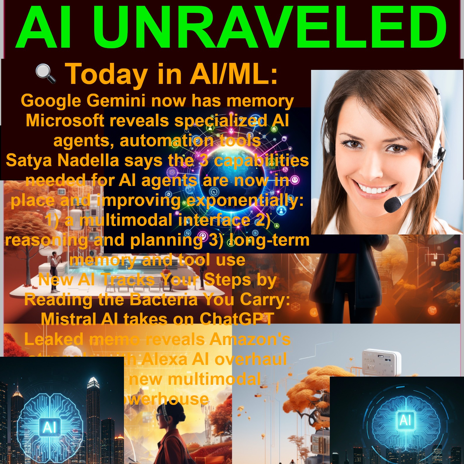 Today in AI and Machine Learning: Google Gemini now has memory;  Microsoft reveals specialized AI agents, automation tools; New AI Tracks Your Steps by Reading the Bacteria You Carry;  Mistral AI takes on ChatGPT; ChatGPT outperforms doctors 