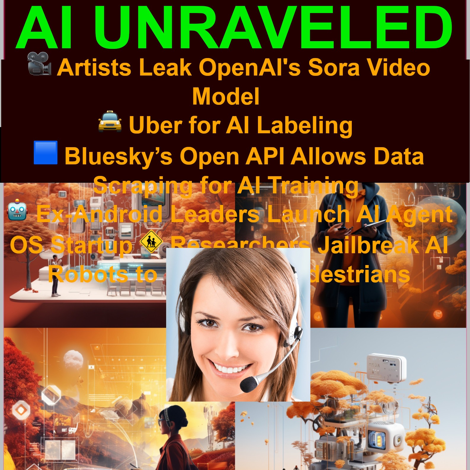 Today in AI: 🎥 Artists Leak OpenAI's Sora Video Model 🚖 Uber for AI Labeling 🟦 Bluesky’s Open API Allows Data Scraping for AI Training 🤖 Ex-Android Leaders Launch AI Agent OS Startup 🚸 Researchers Jailbreak AI Robots to Run Over Pedestrians 