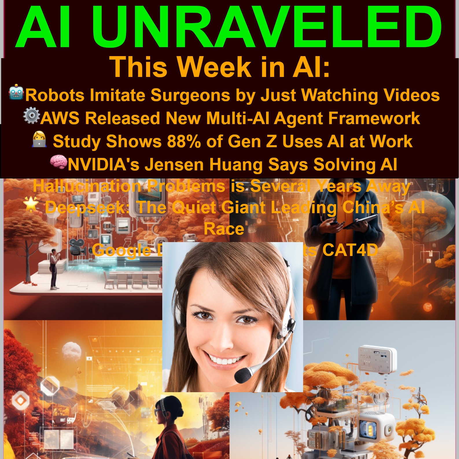 This week in AI: 🤖Robots Imitate Surgeons by Just Watching Videos ⚙️AWS Released New Multi-AI Agent Framework 👩‍💻 Study Shows 88% of Gen Z Uses AI at Work 🧠NVIDIA's Jensen Huang Says Solving AI Hallucination Problems is Several Years Away & more