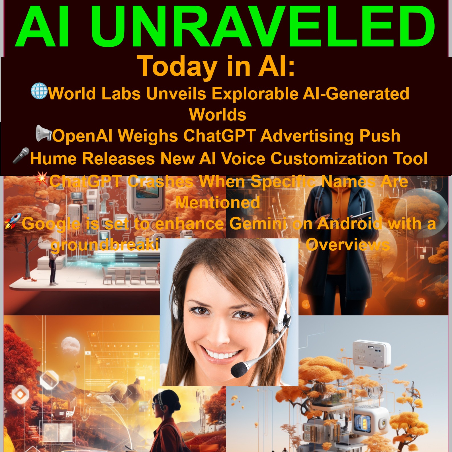 Today AI:🌐World Labs Unveils Explorable AI-Generated Worlds 📢OpenAI Weighs ChatGPT Advertising Push 🎤Hume Releases New AI Voice Customization Tool 💥ChatGPT Crashes When Specific Names Are Mentioned  and more