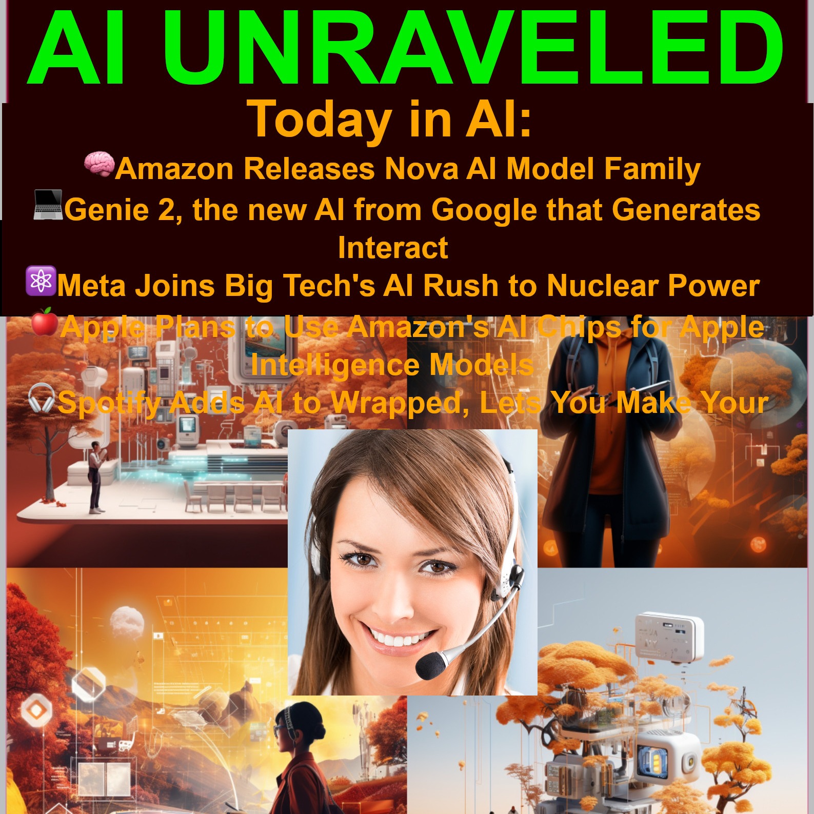 Today in AI: 🧠Amazon Releases Nova AI Model Family 💻Genie 2, the new AI from Google that Generates Interact ⚛️Meta Joins Big Tech's AI Rush to Nuclear Power 🍎Apple Plans to Use Amazon's AI Chips for Apple Intelligence Models