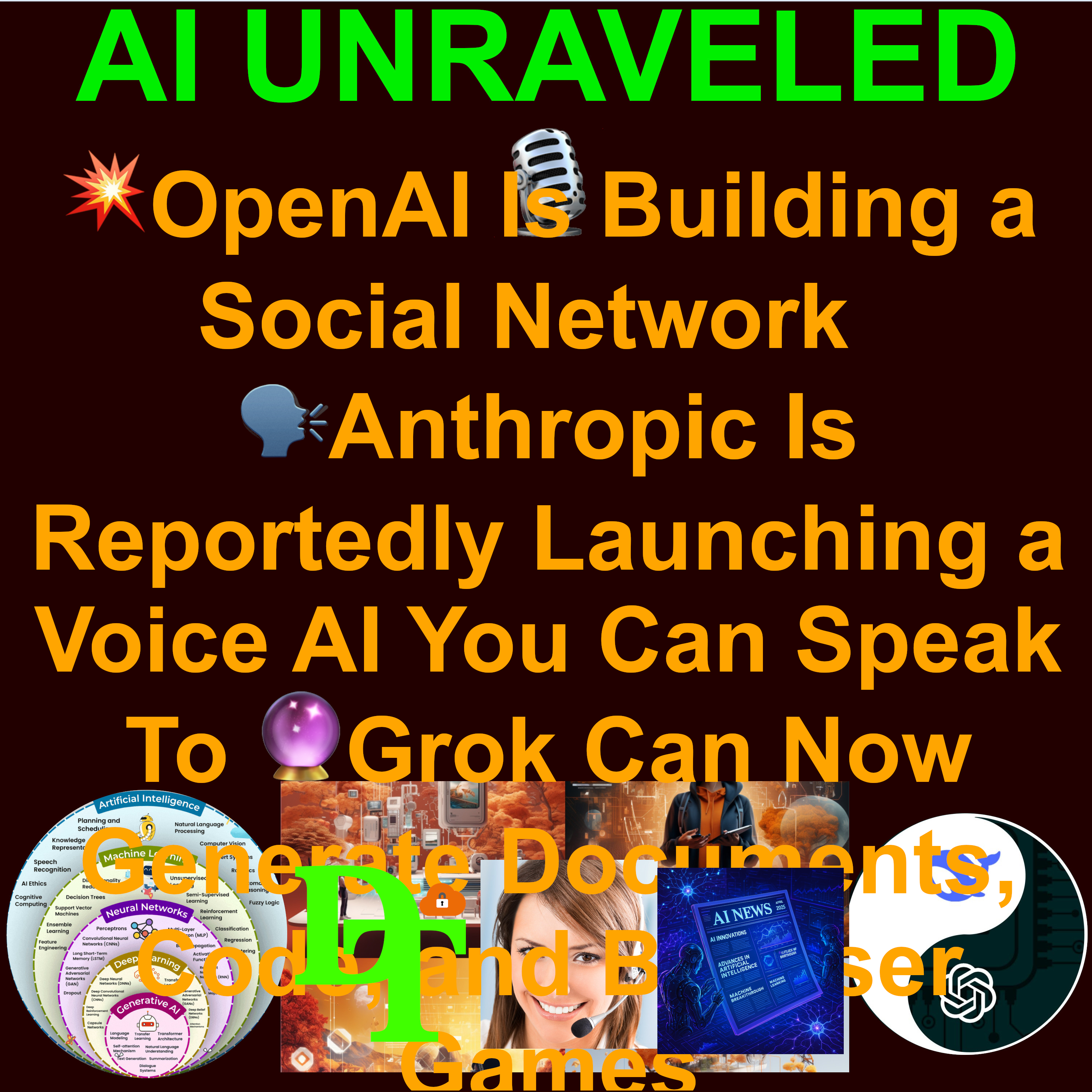AI Daily News April 16 2025: 💥OpenAI Is Building a Social Network  🗣️Anthropic Is Reportedly Launching a Voice AI You Can Speak To 🔮Grok Can Now Generate Documents, Code, and Browser Games 📉Nvidia 🎬 Kling AI 2.0 Launches 