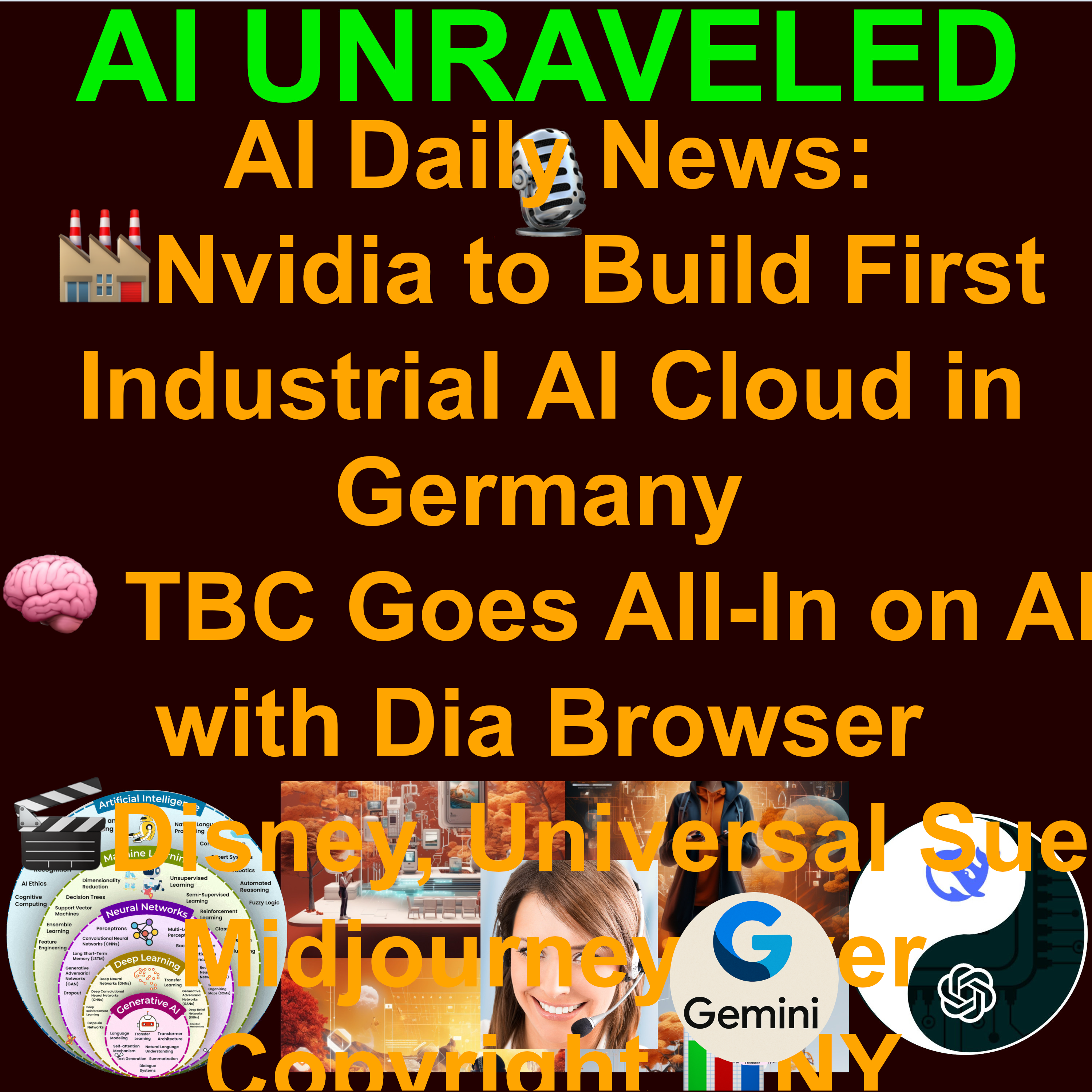AI Daily News June 12th 2025: 🏭Nvidia to Build First Industrial AI Cloud in Germany 🧠 TBC Goes All-In on AI with Dia Browser 🎬Disney, Universal Sue Midjourney Over Copyright 📊NY Requires Disclosure of AI‑Related Layoffs in WARN Notices & more