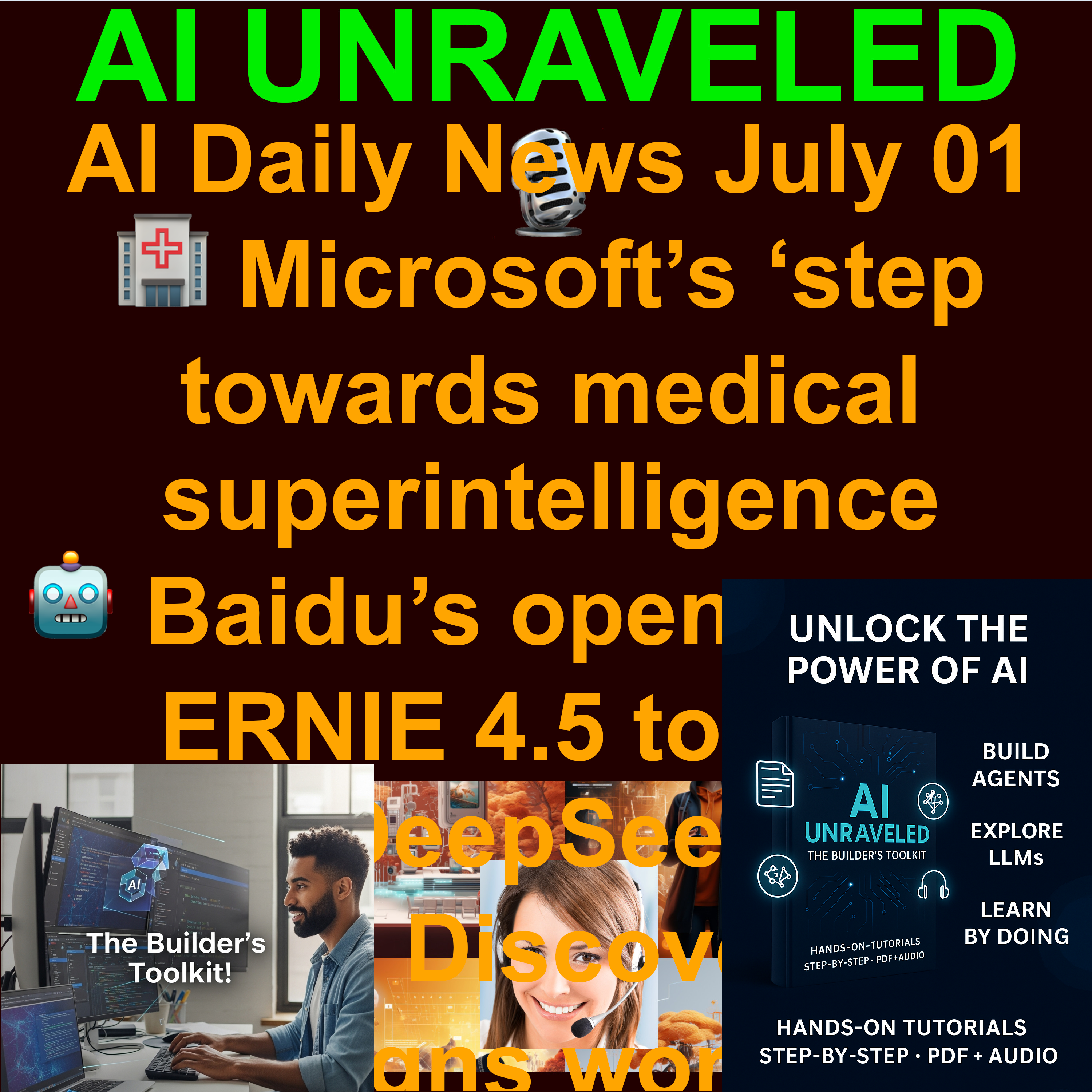 AI Daily News July 01 2025: 🧠Meta announces its Superintelligence Labs  🏥 Microsoft’s step towards medical superintelligence  🤖Baidu’s open-source ERNIE 4.5 to rival DeepSeek  🧬Chai Discovery's AI designs working antibodies 🛒 Claude shopkeeper 