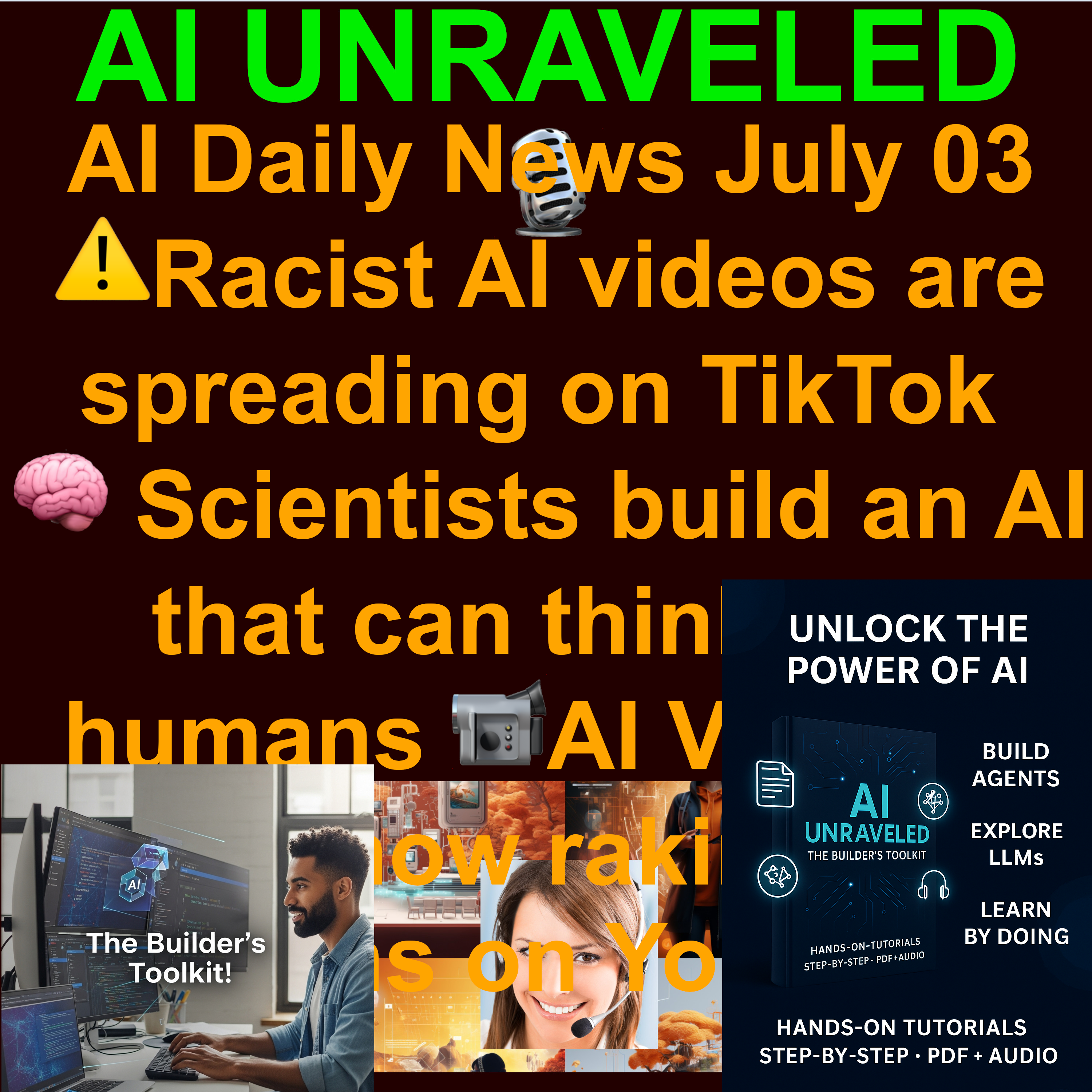 AI Daily News July 03 2025: ⚠️Racist AI videos are spreading on TikTok 🧠 Scientists build an AI that can think like humans 📹AI VTubers are now raking in millions on YouTube 📉Microsoft to lay off another 9,000 employees: AI ? ⚔️Altman slams Meta