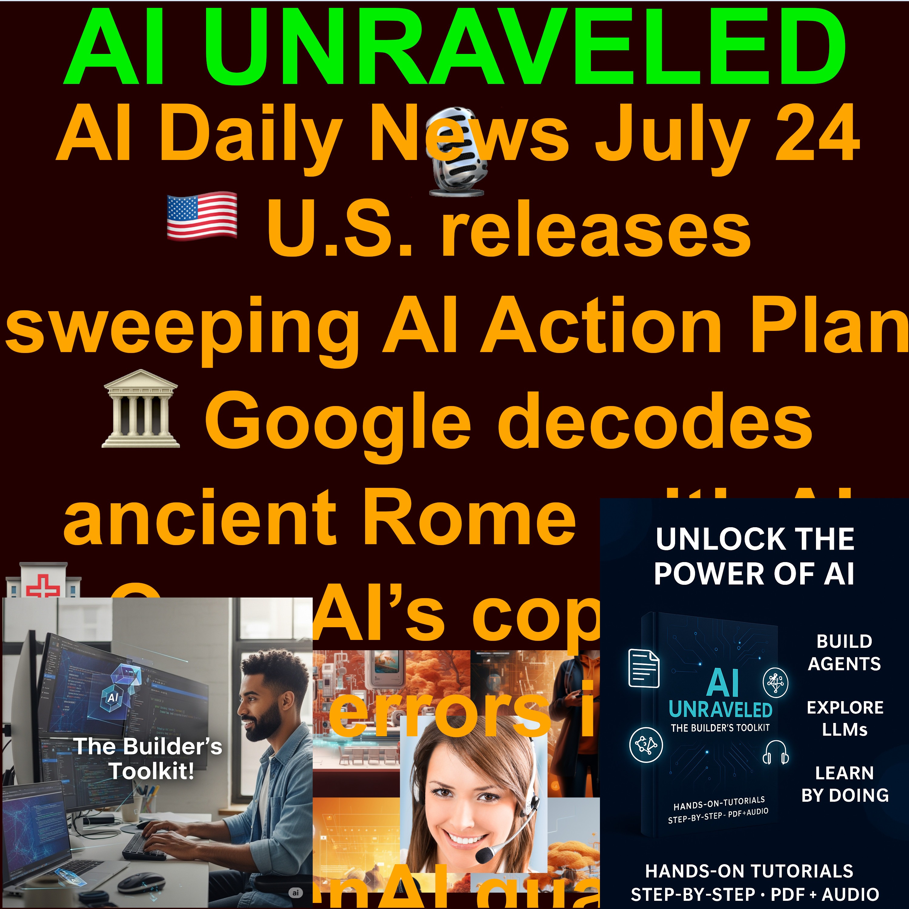 AI Daily News July 24 2025: 🇺🇸 U.S. releases sweeping AI Action Plan  🏛️ Google decodes ancient Rome with AI  🏥 OpenAI’s copilot cuts medical errors in Kenya 📊OpenAI quantifies ChatGPT's economic impact