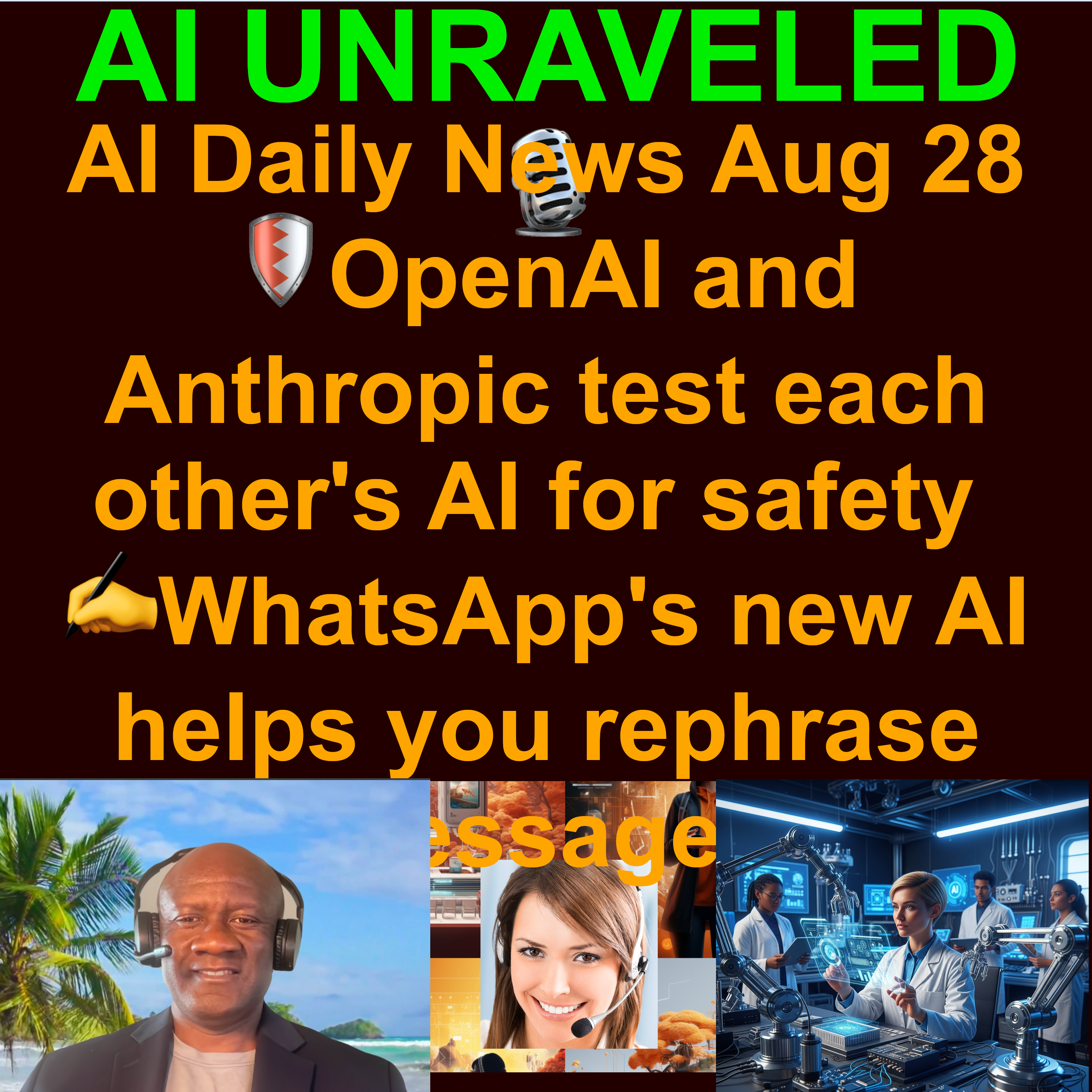 AI Daily News Rundown: 🛡️OpenAI and Anthropic test each other's AI for safety, ✍️ WhatsApp's new AI helps you rephrase messages & more (Aug 28, 2025)