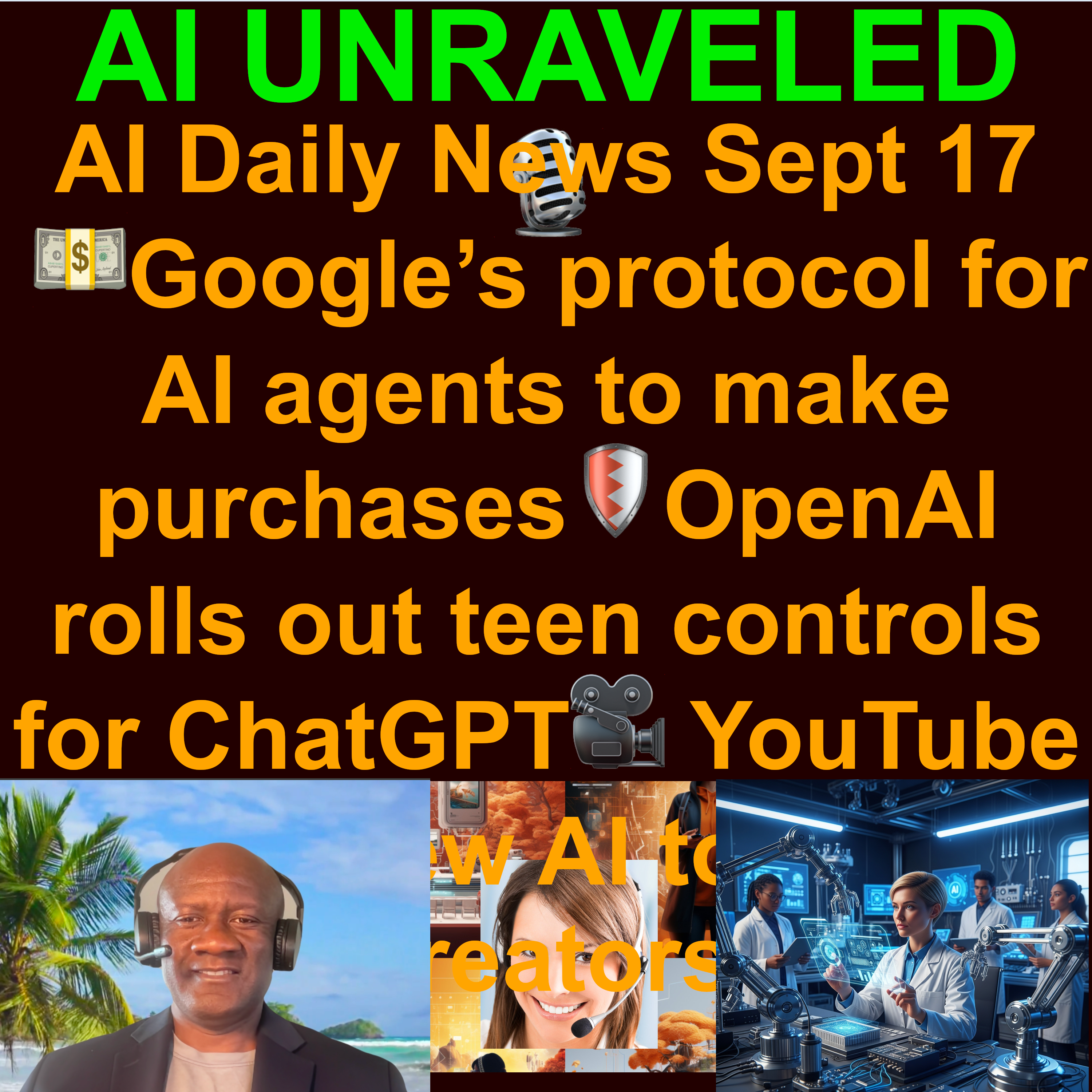 AI & Tech Daily News Rundown: 💵Google’s protocol for AI agents to make purchases 🛡️OpenAI rolls out teen controls for ChatGPT  🎥 YouTube ships new AI tools for creators & more (Sept. 17th 2025)