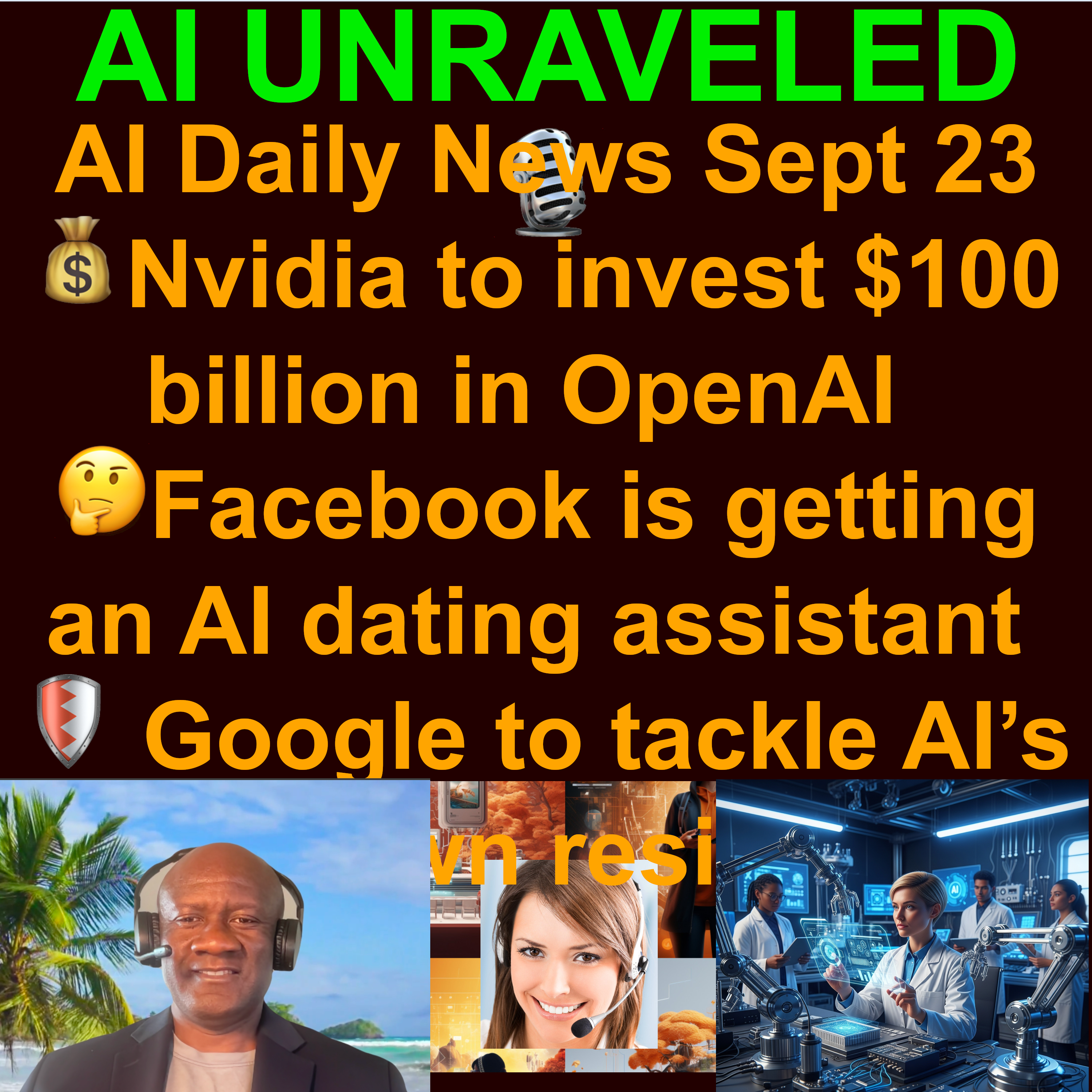 AI & Tech Daily News Rundown: 💰 Nvidia to invest $100 billion in OpenAI  🤔 Facebook is getting an AI dating assistant  🛡️ Google to tackle AI’s shutdown resistance & more (Sept. 23 2025)